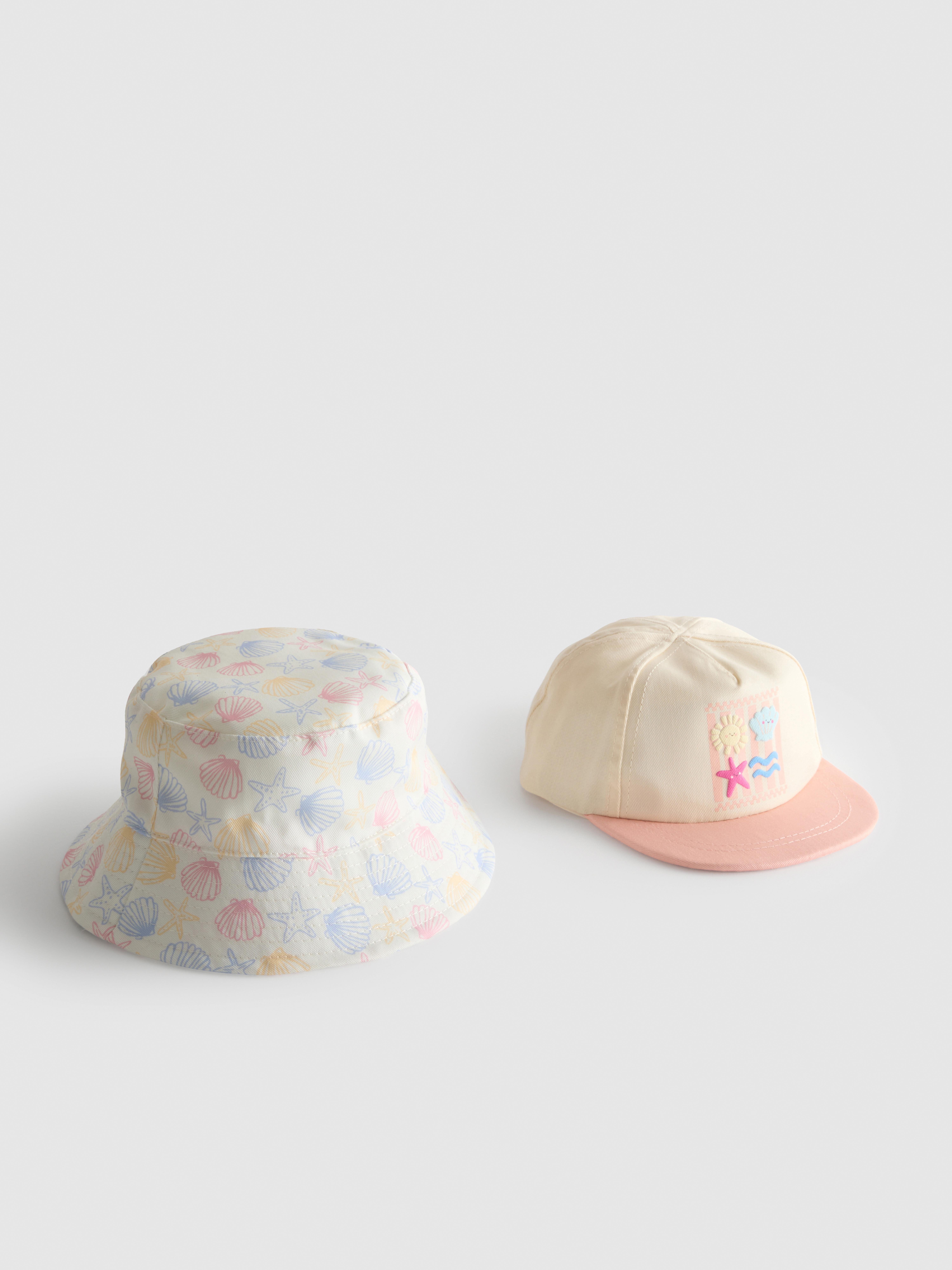 2pk Seaside Baby Hat Set