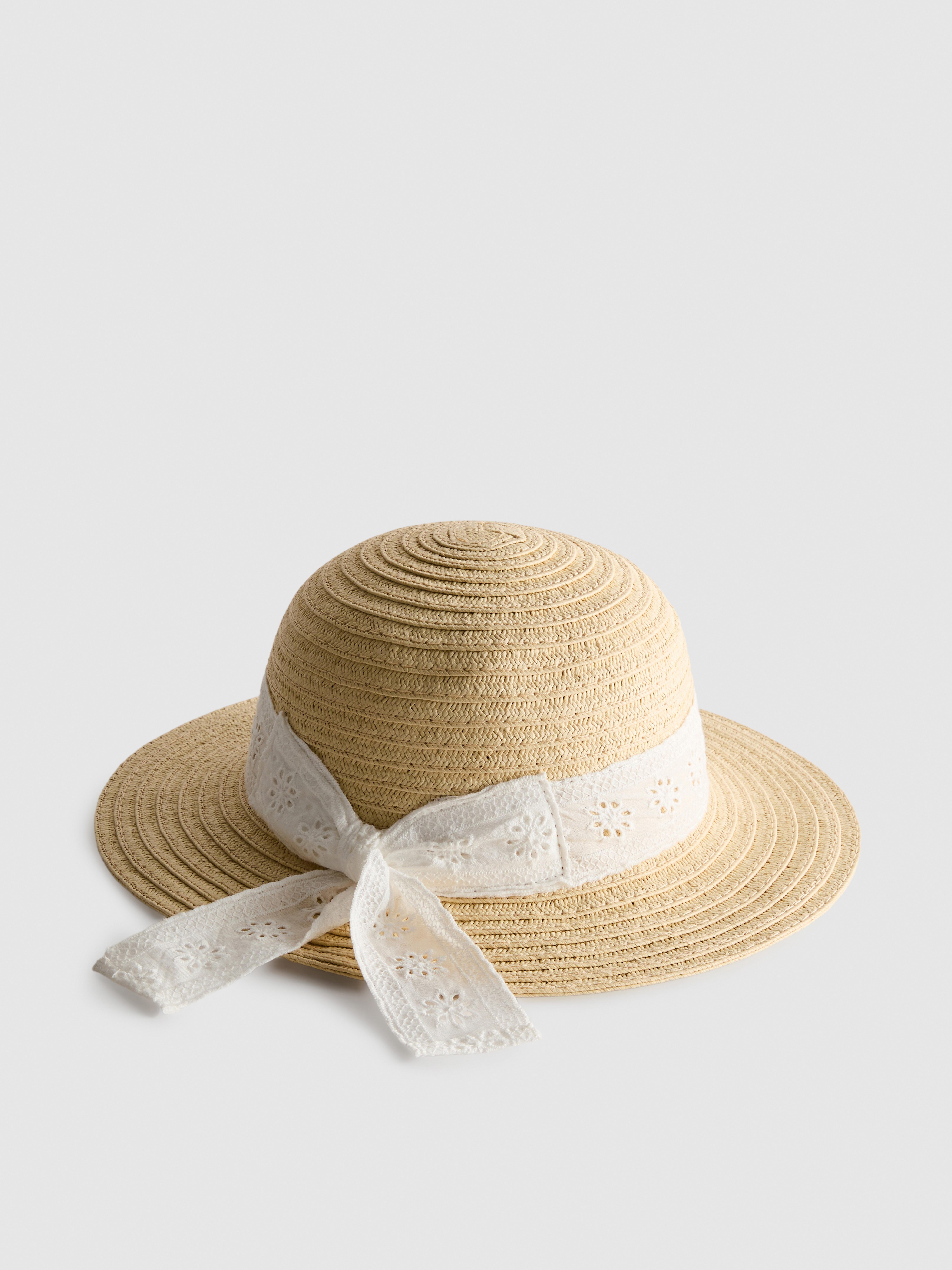 Broderie Anglaise Woven Hat