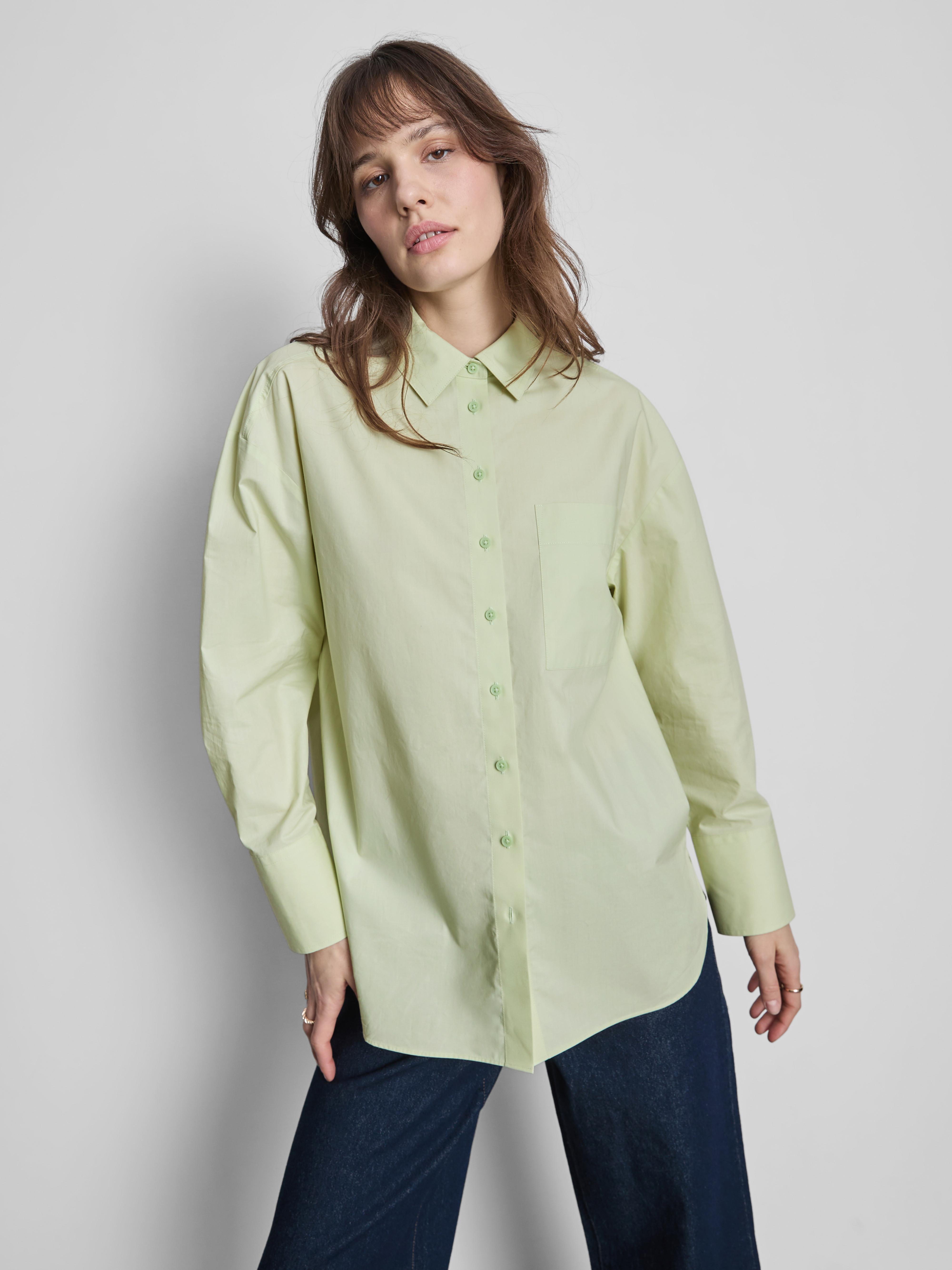 Basic overhemd van katoenpopeline