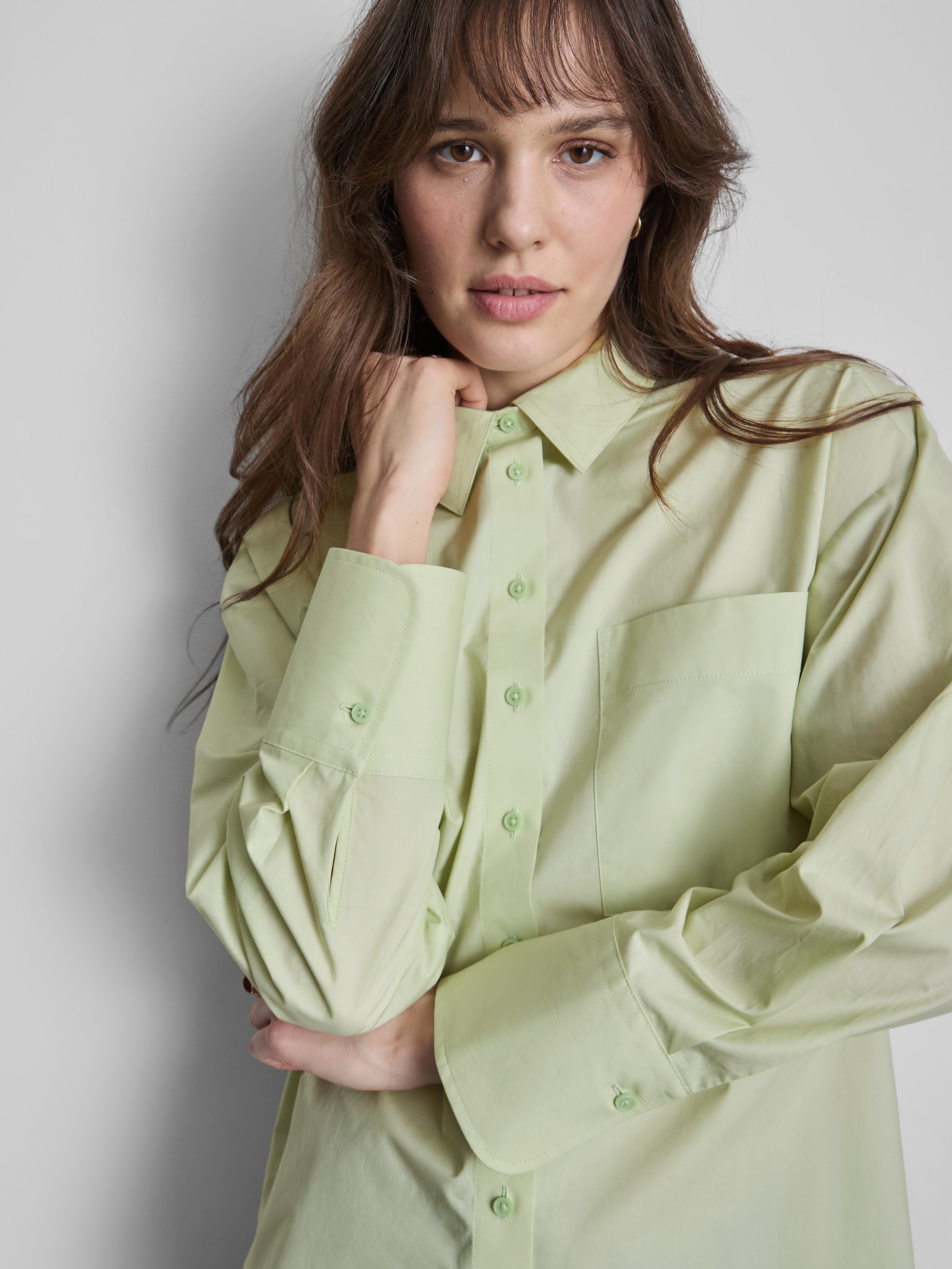 Basic overhemd van katoenpopeline