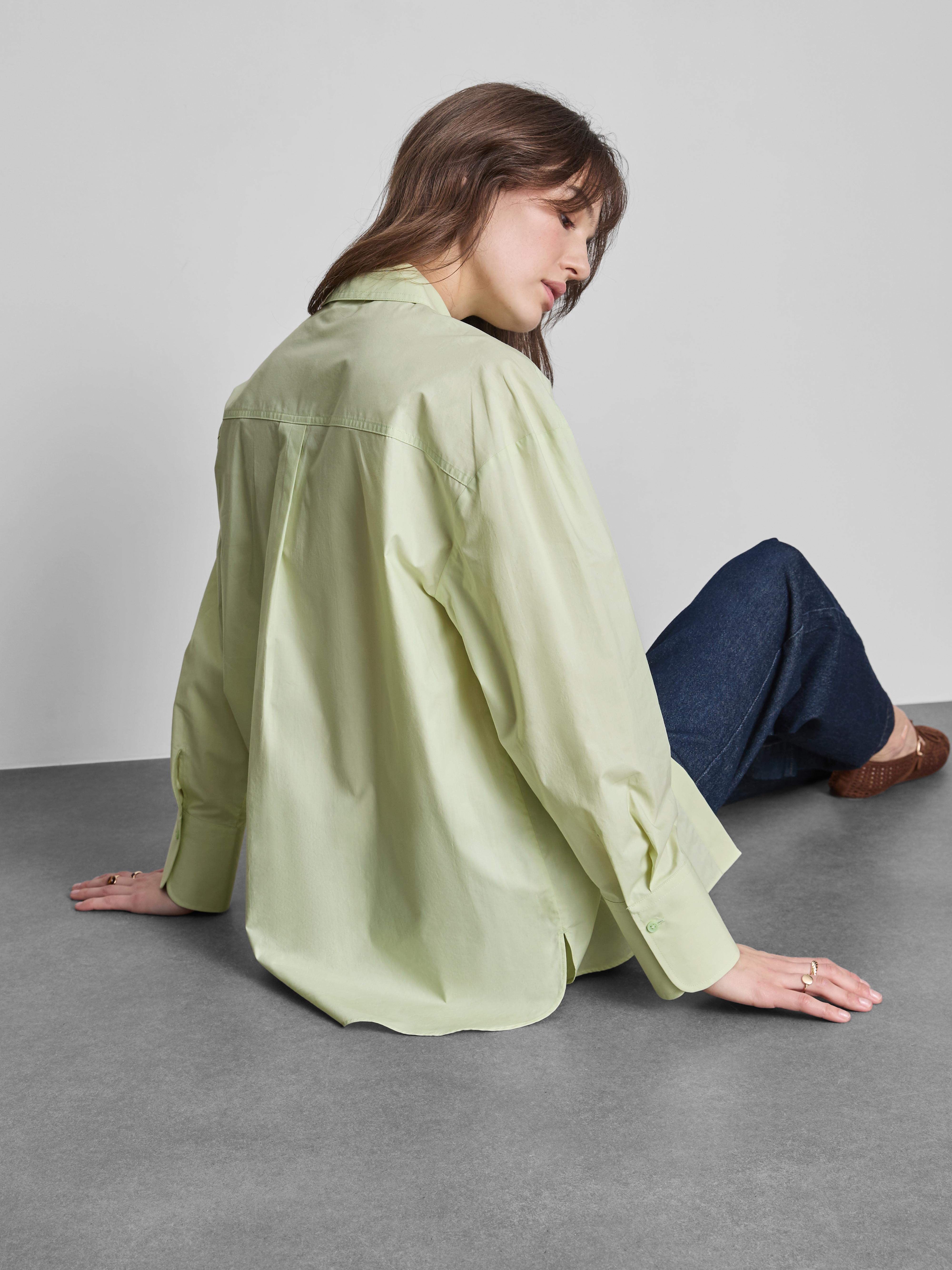 Basic overhemd van katoenpopeline