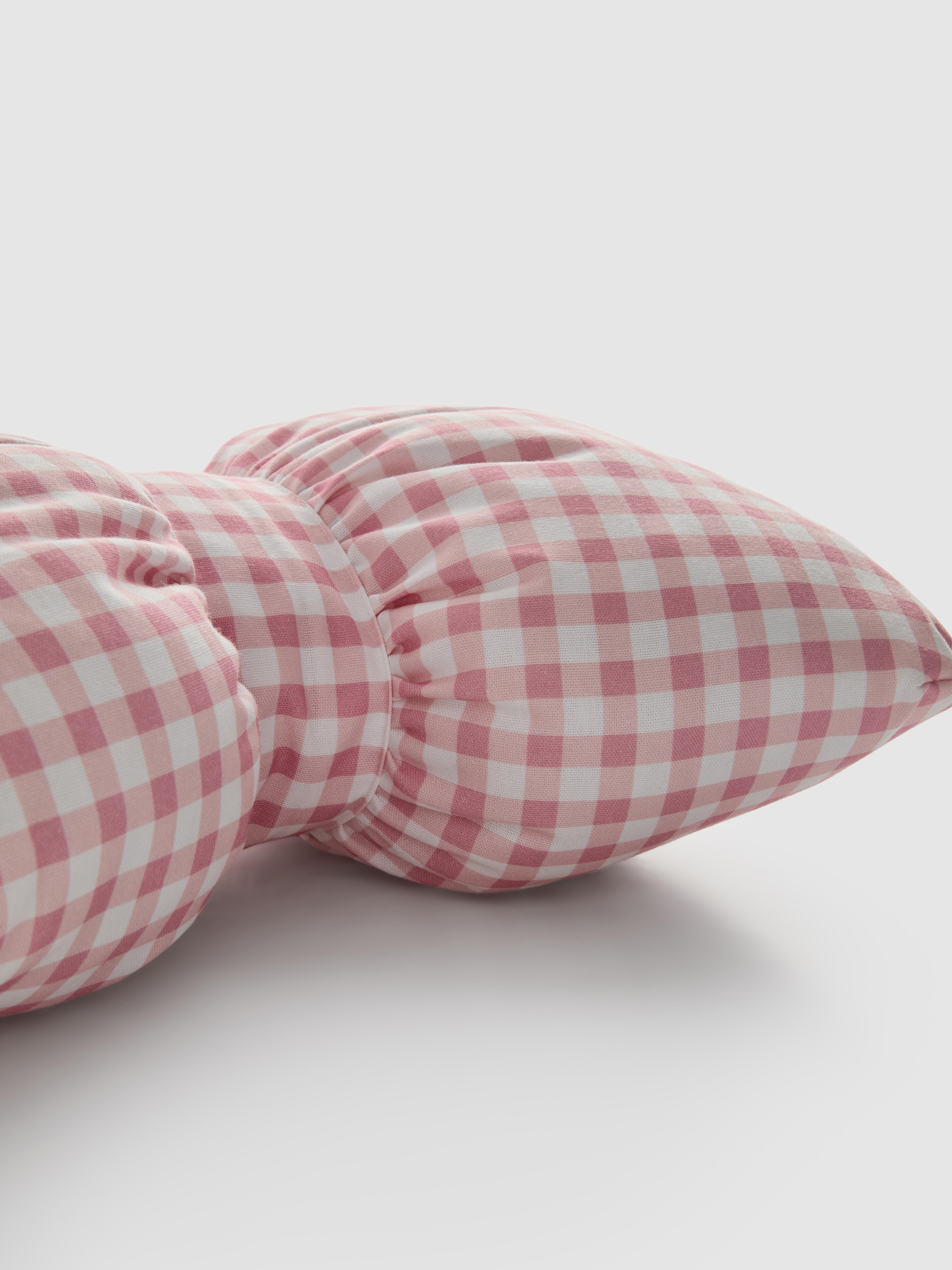 Gingham Bow Shaped Cushion