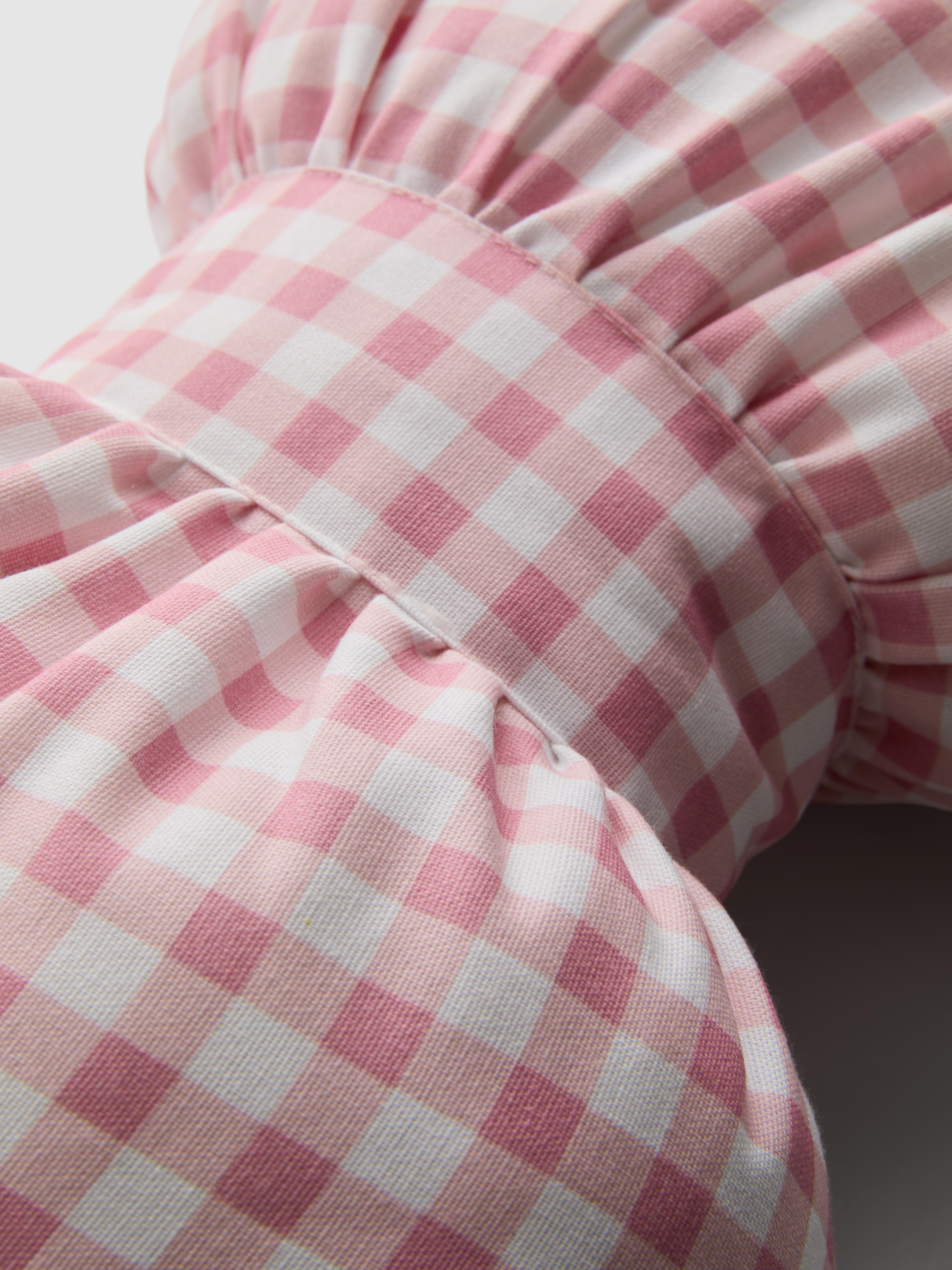 Gingham Bow Shaped Cushion