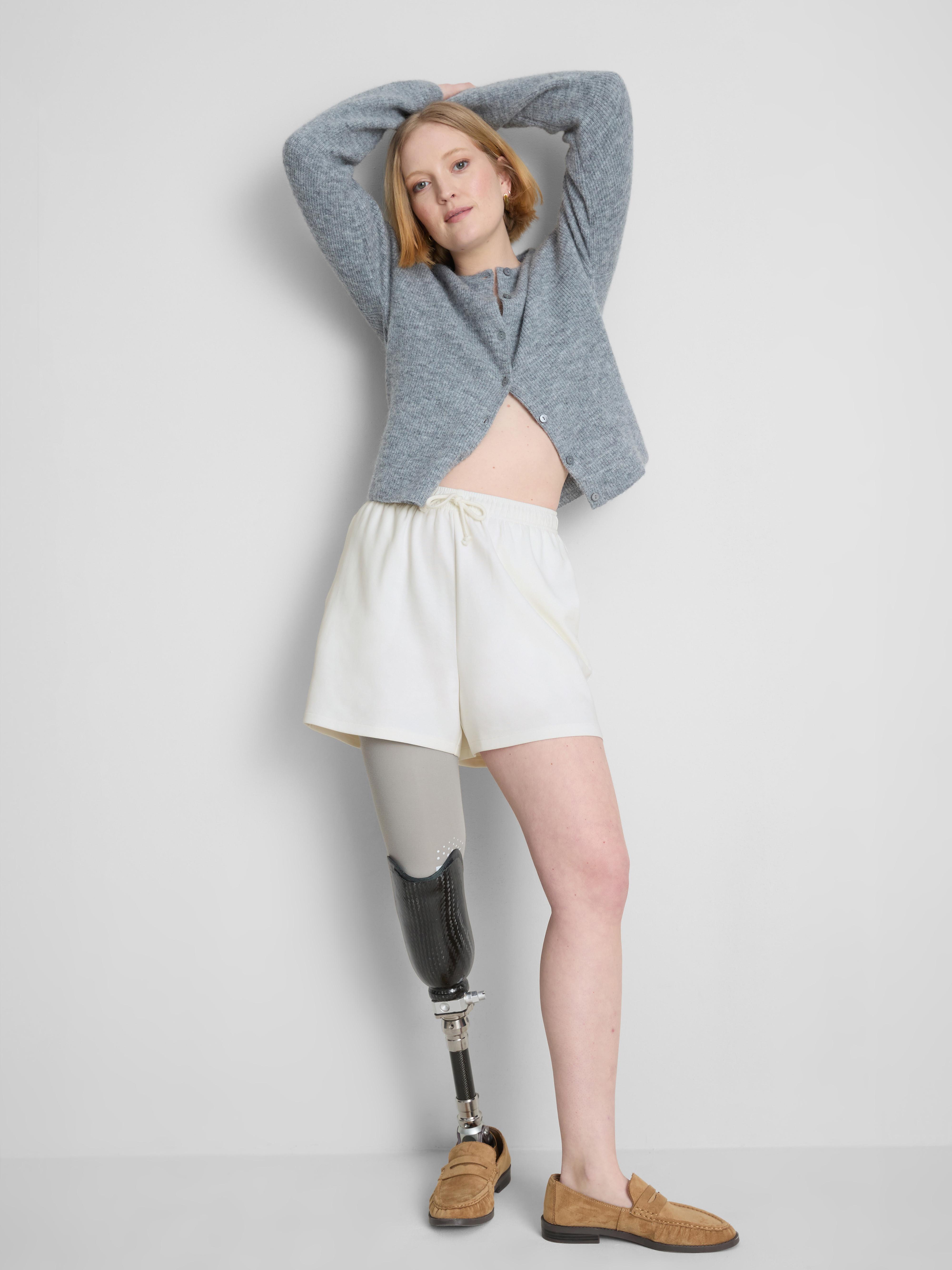 Jerseyshorts mit hohem Baumwollanteil Elfenbeinfarben