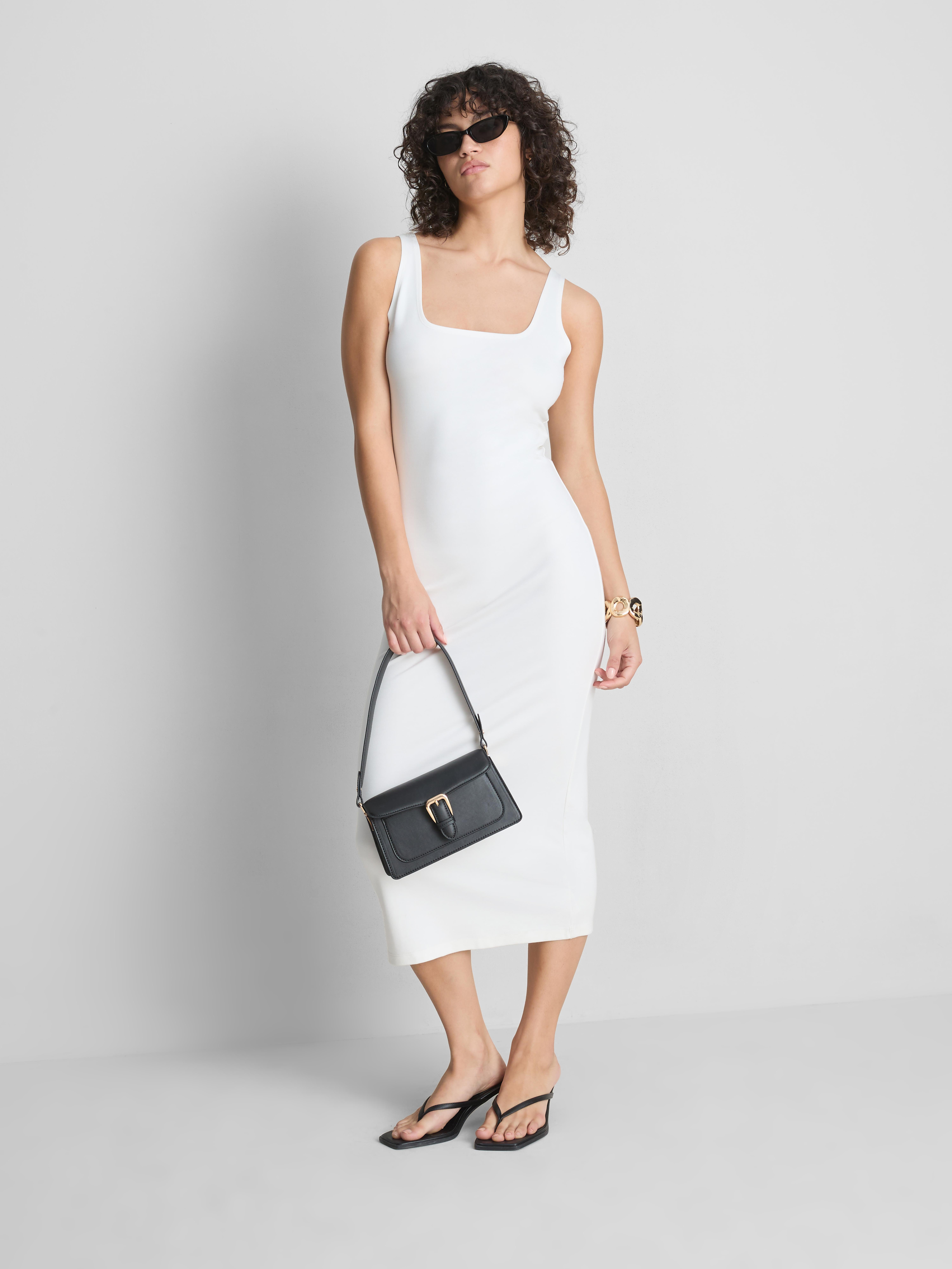 Second Skin Square Neck Midi Dress