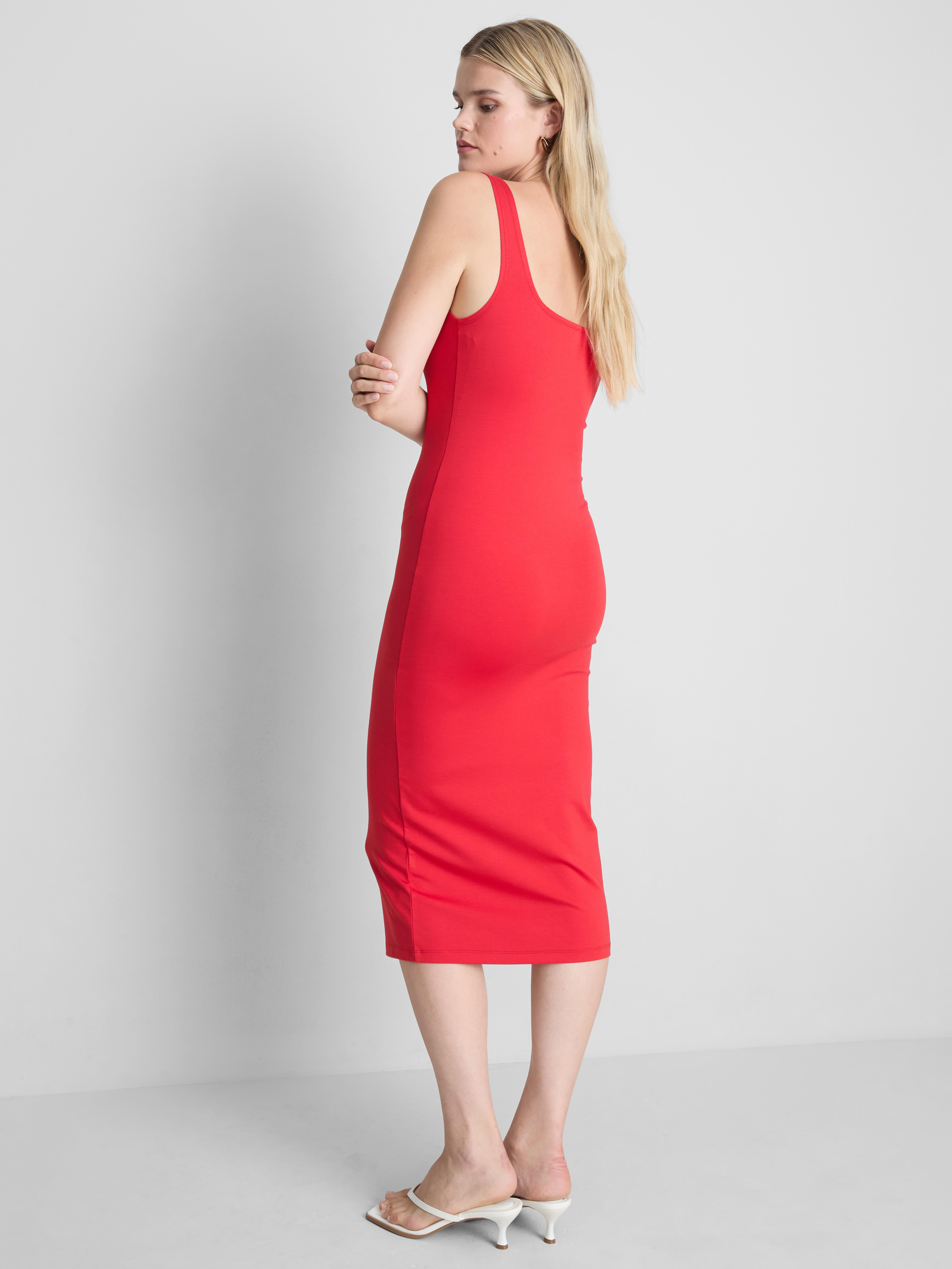 Second Skin Square Neck Midi Dress