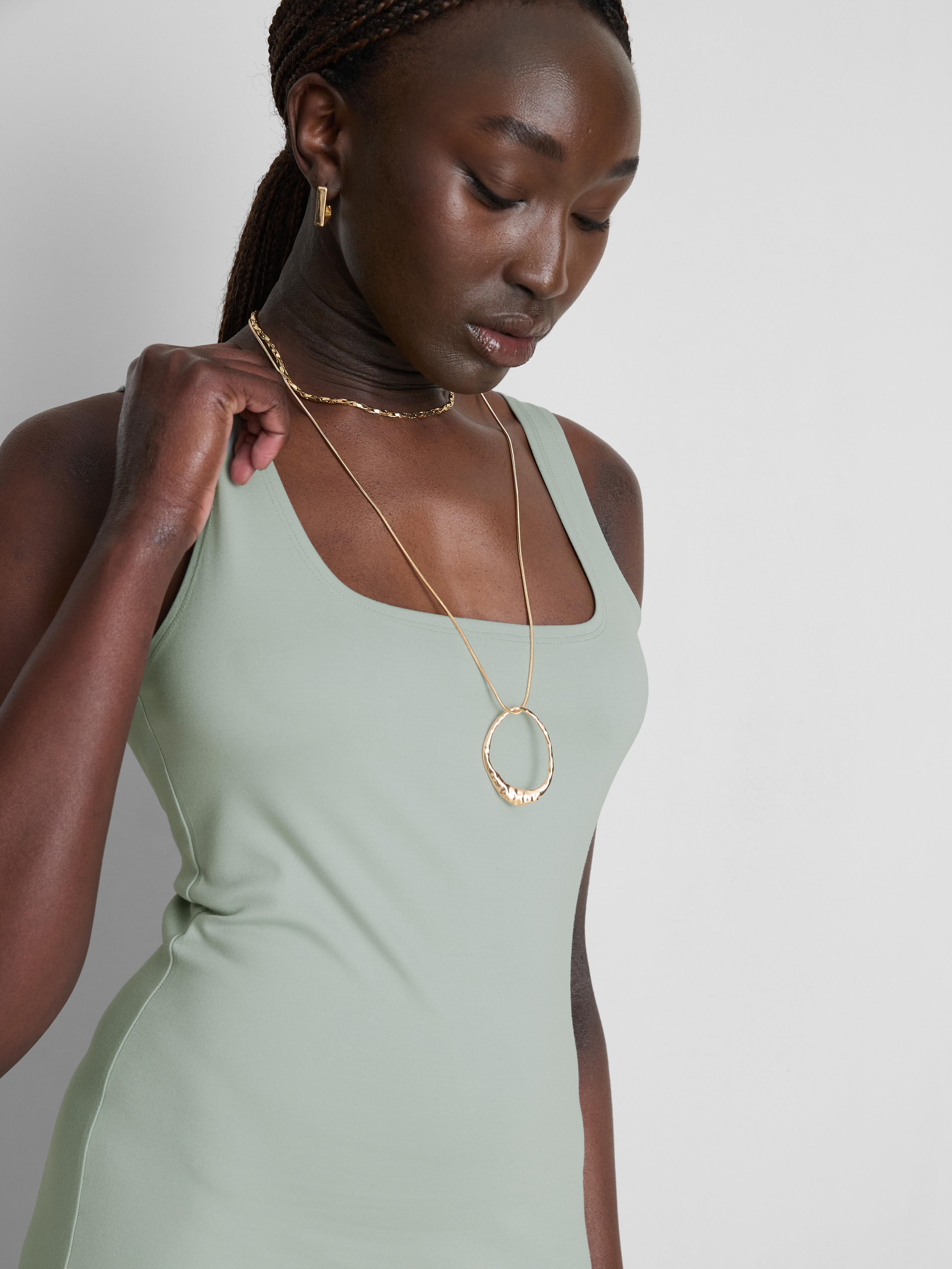 Women's Light Green Second Skin Square Neck Midi Dress | Primark