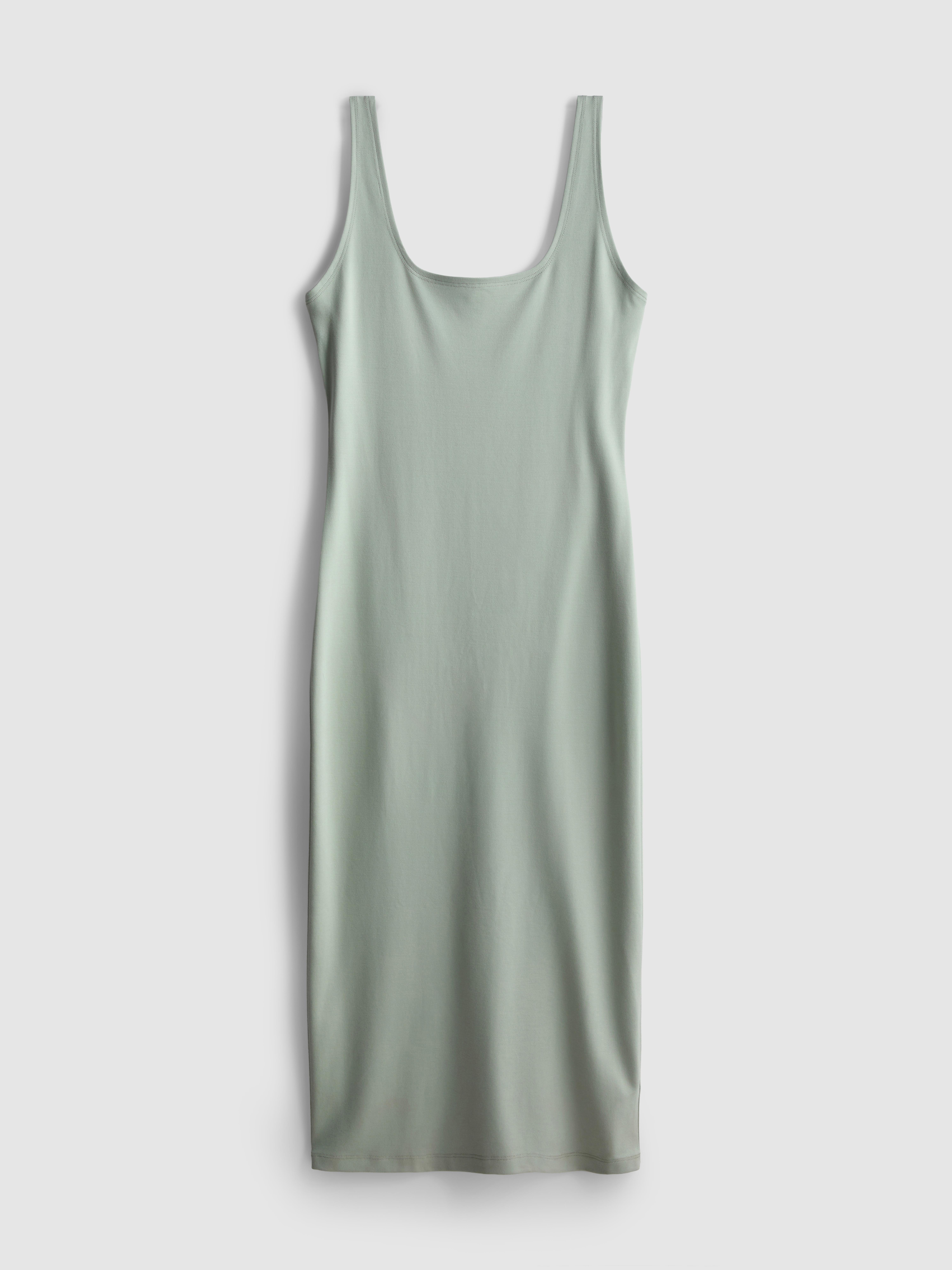 Women's Light Green Second Skin Square Neck Midi Dress | Primark