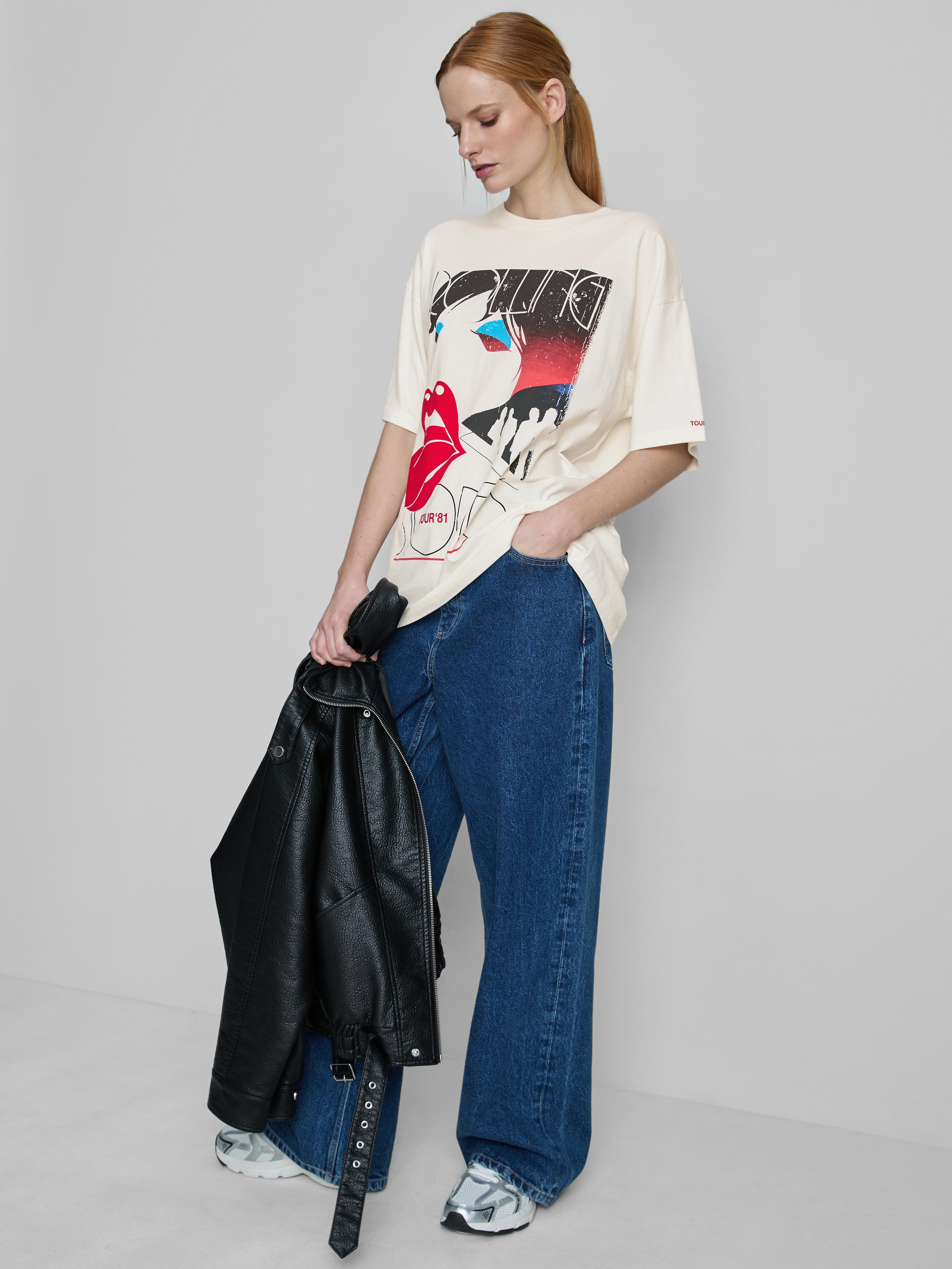 Relaxed band-T-shirt met print The Rolling Stones