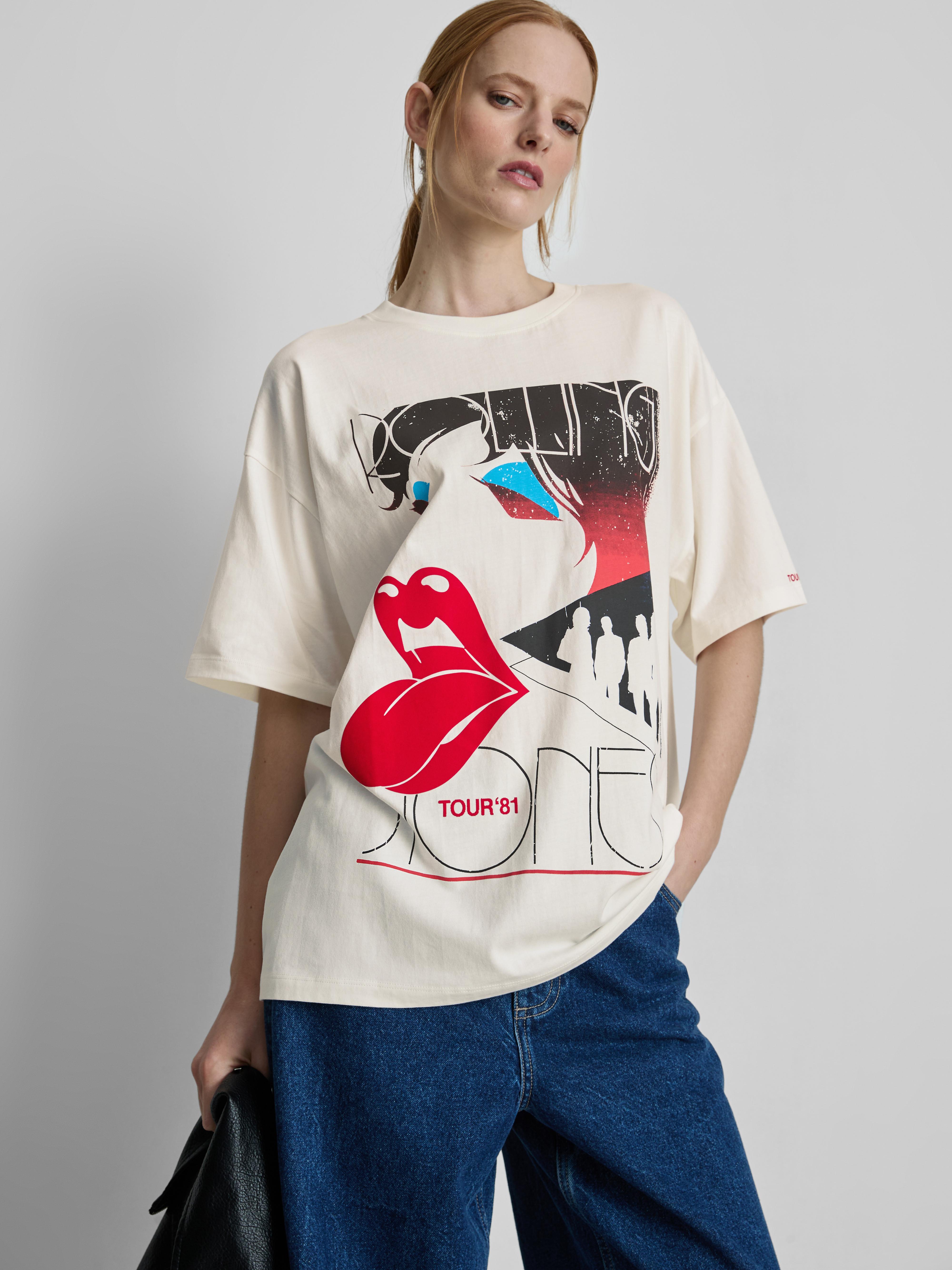 Relaxed band-T-shirt met print The Rolling Stones
