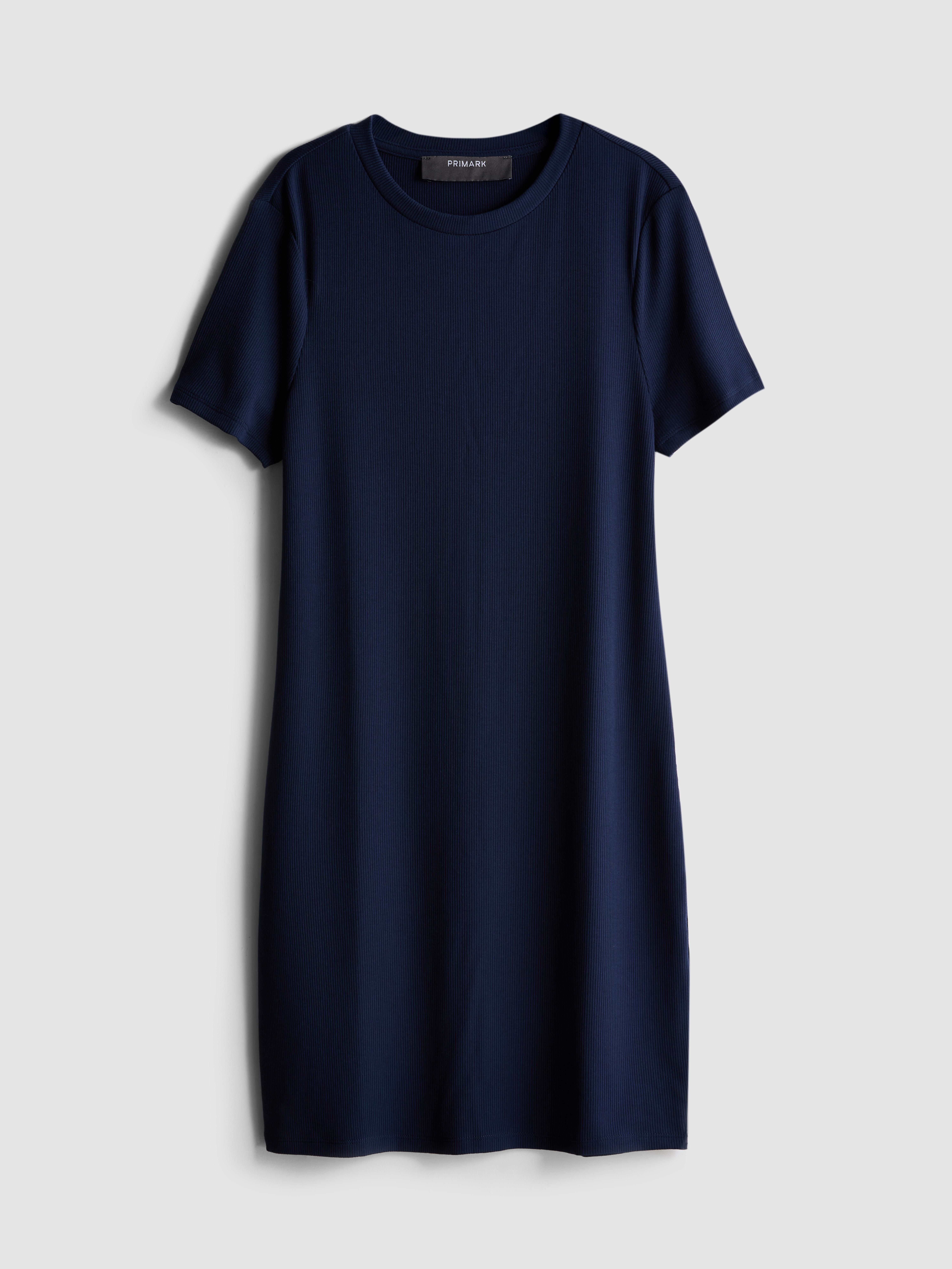 Geripptes Bodycon-T-Shirt-Kleid in Minilänge