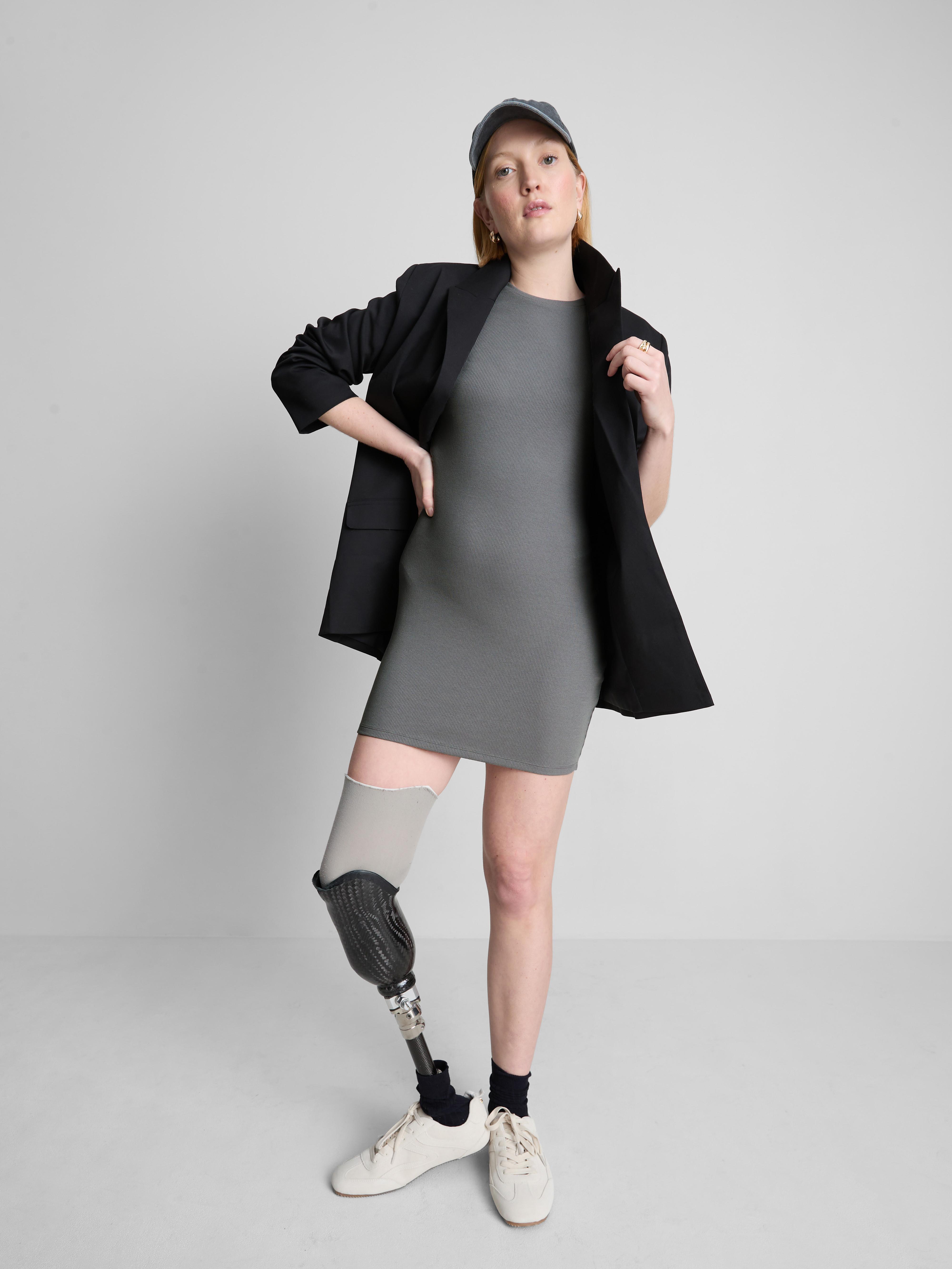 Ribbed Bodycon Mini T-Shirt Dress