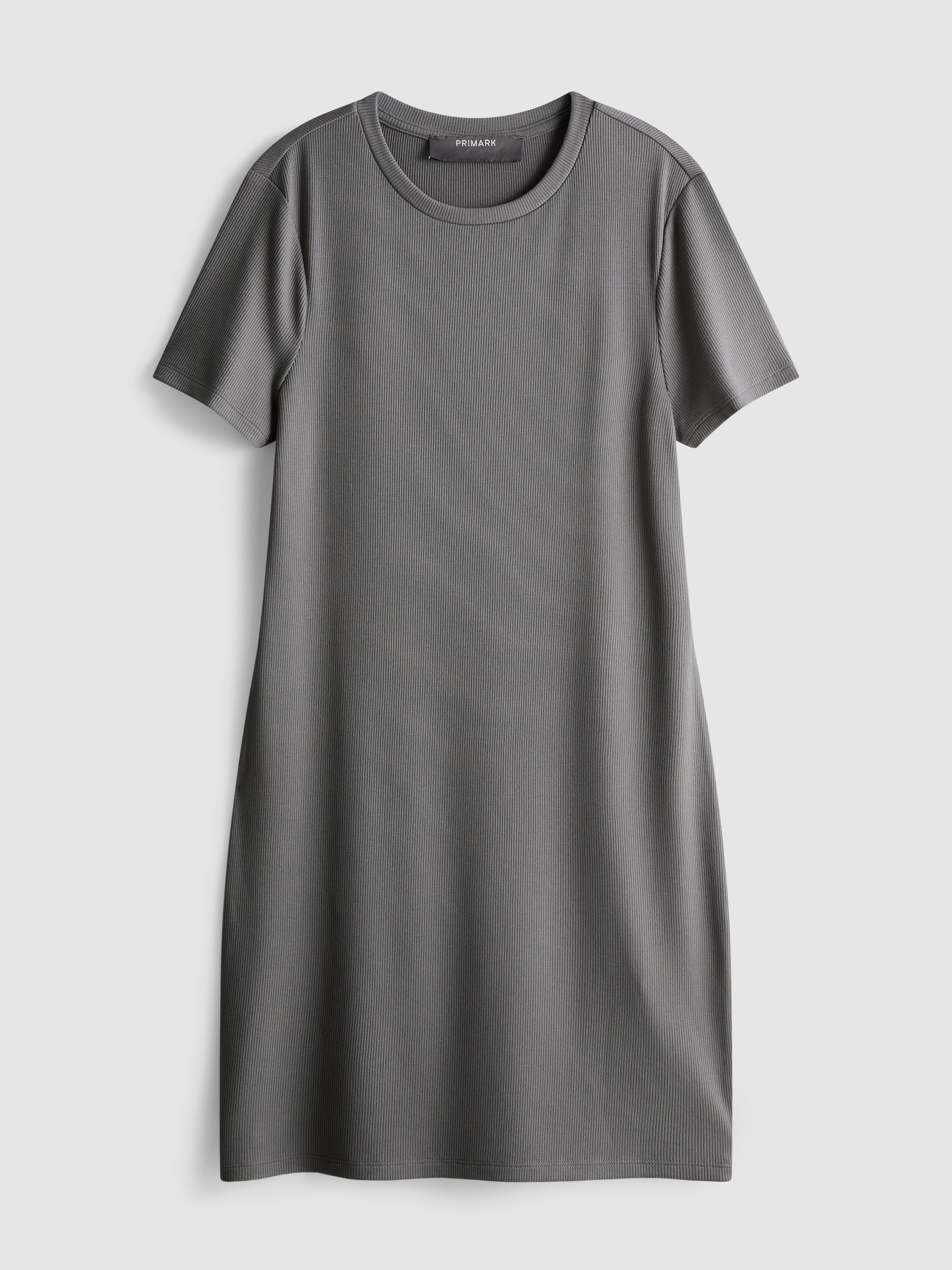 Ribbed Bodycon Mini T-Shirt Dress