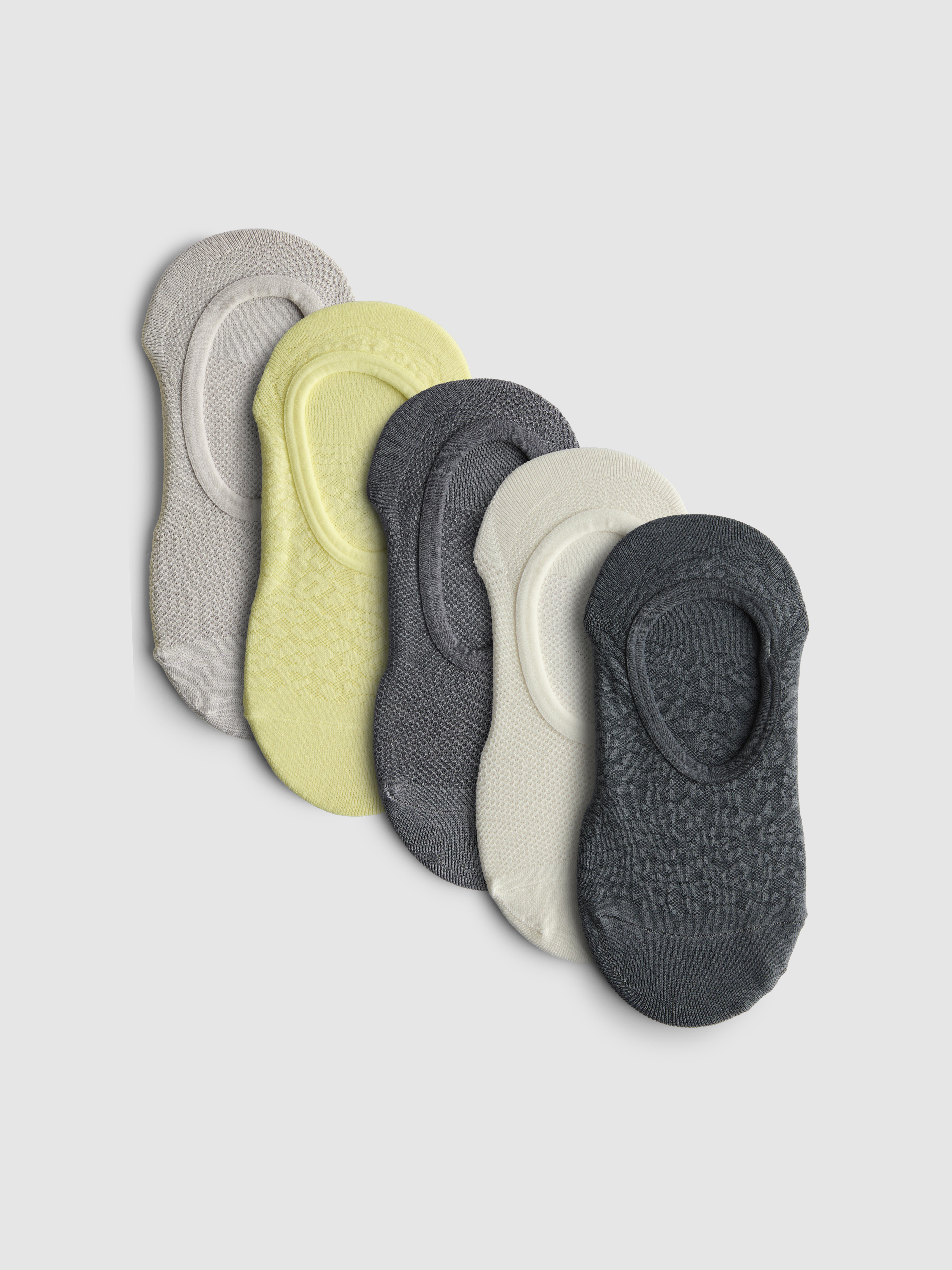 5pk Textured Footsie Socks