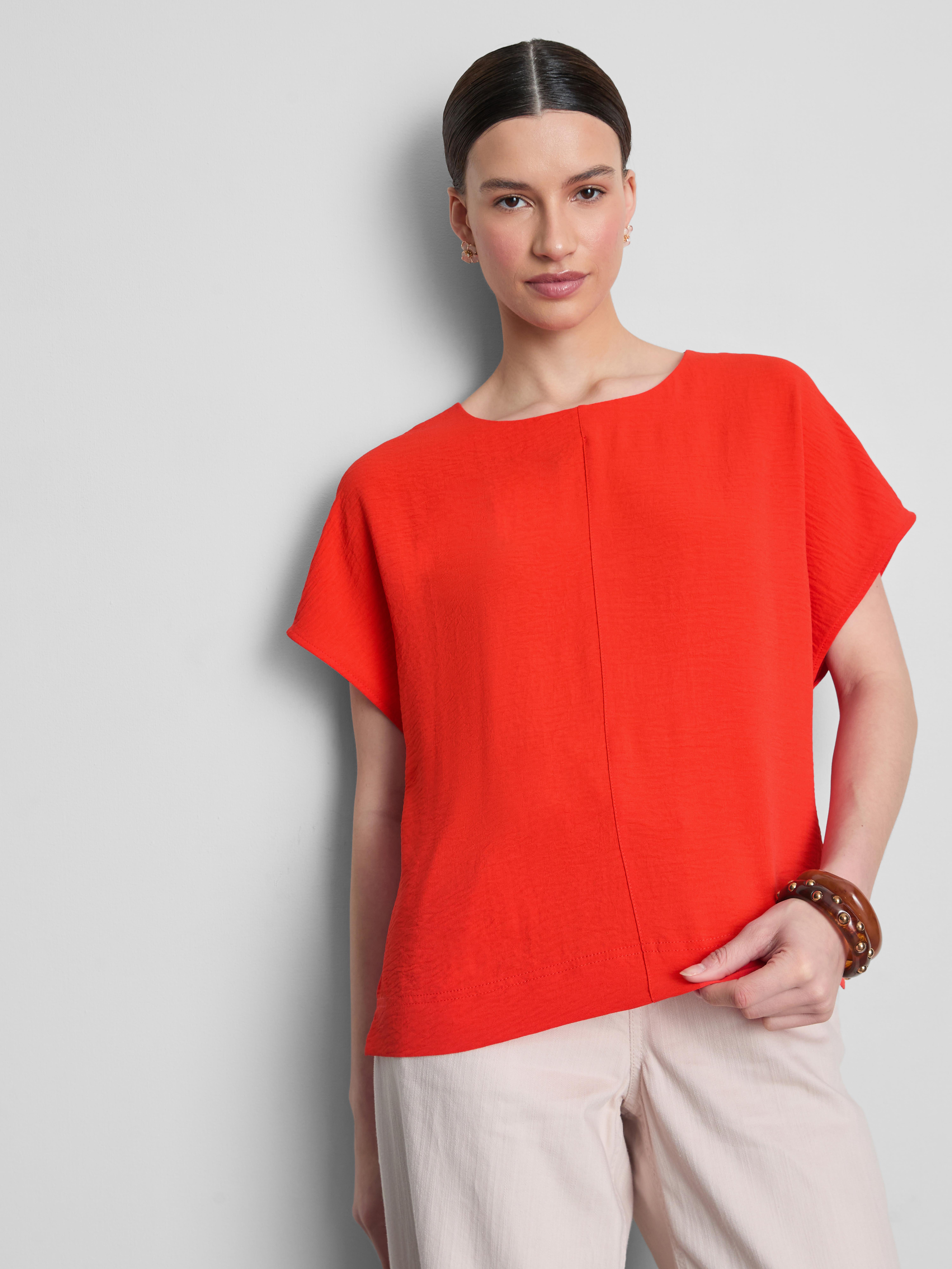 Wijdvallend luchtig T-shirt met ronde hals