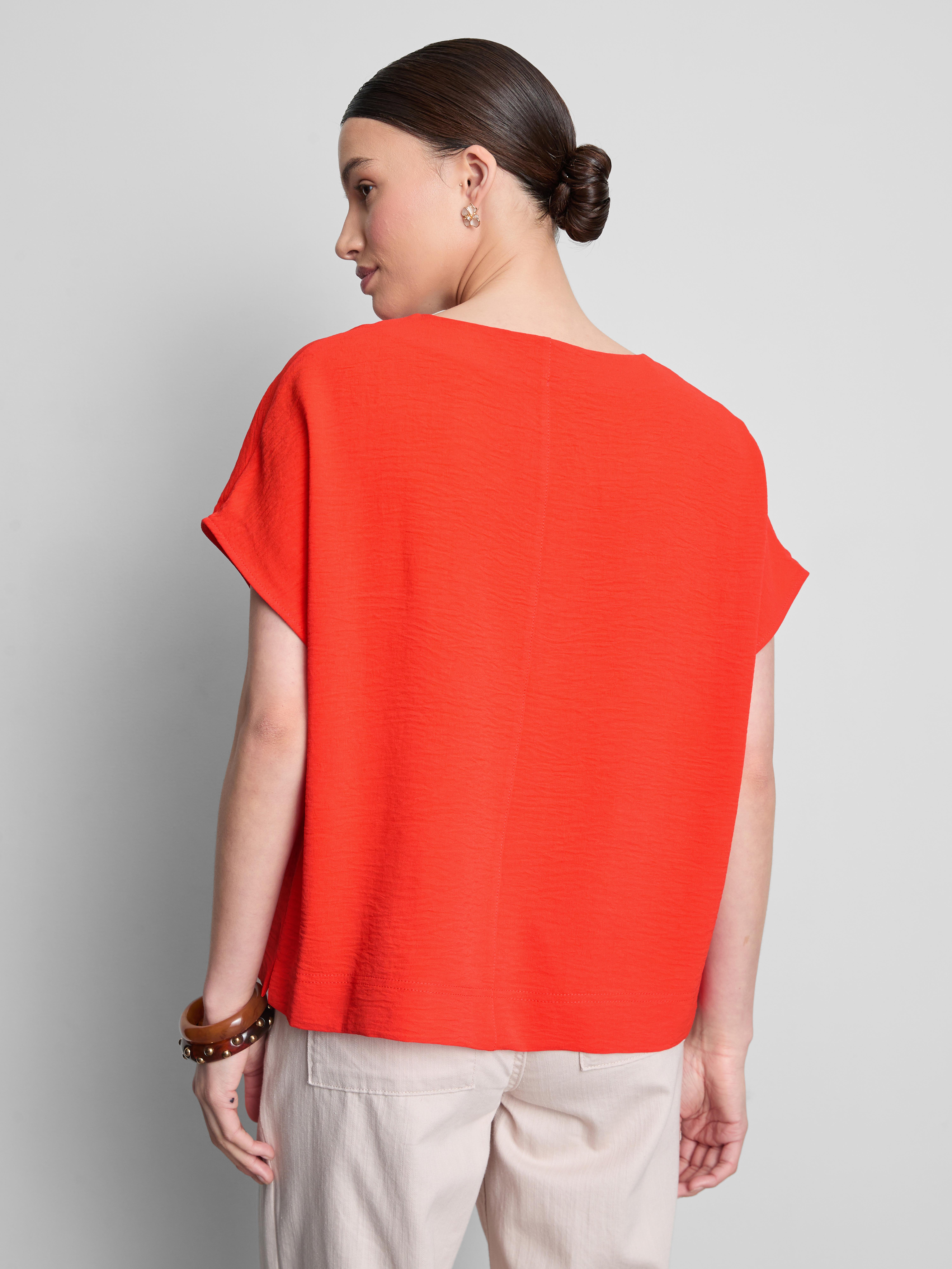 Wijdvallend luchtig T-shirt met ronde hals