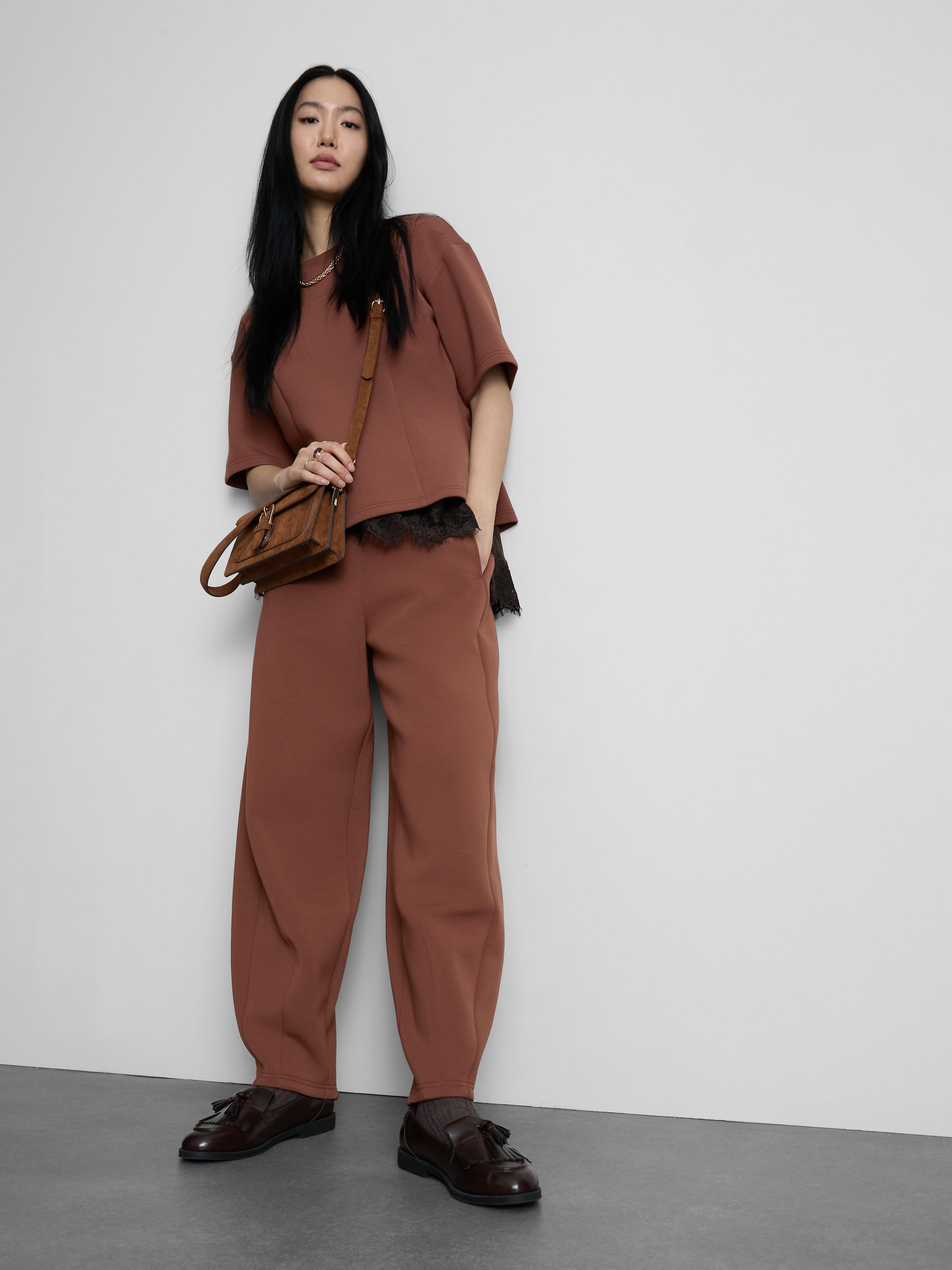 The Edit Scuba Barrel Leg Trousers