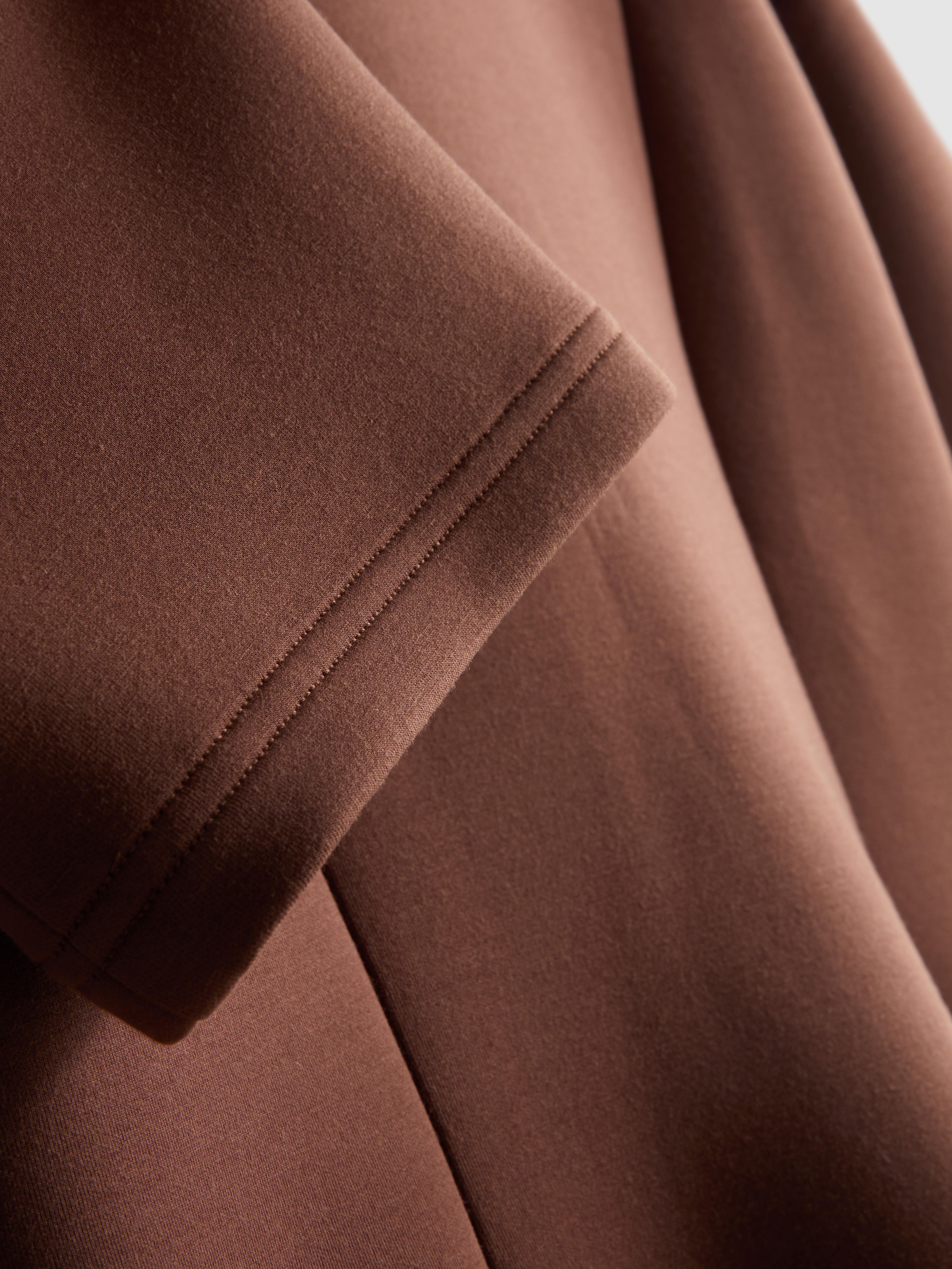 Women's Brown The Edit Scuba Seam-Detail Tee