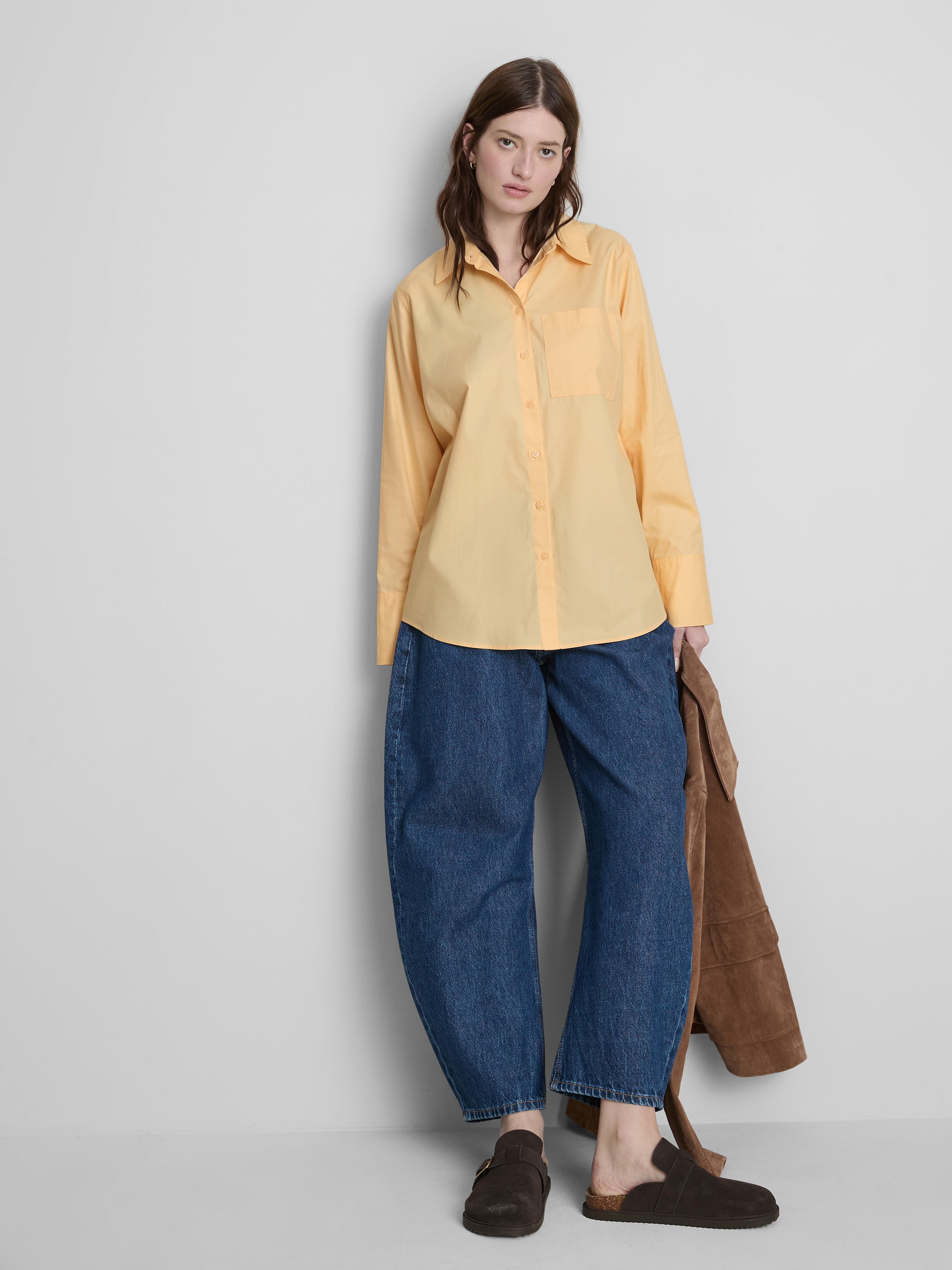 Women's Lemon The Edit Curved Hem Poplin Shirt