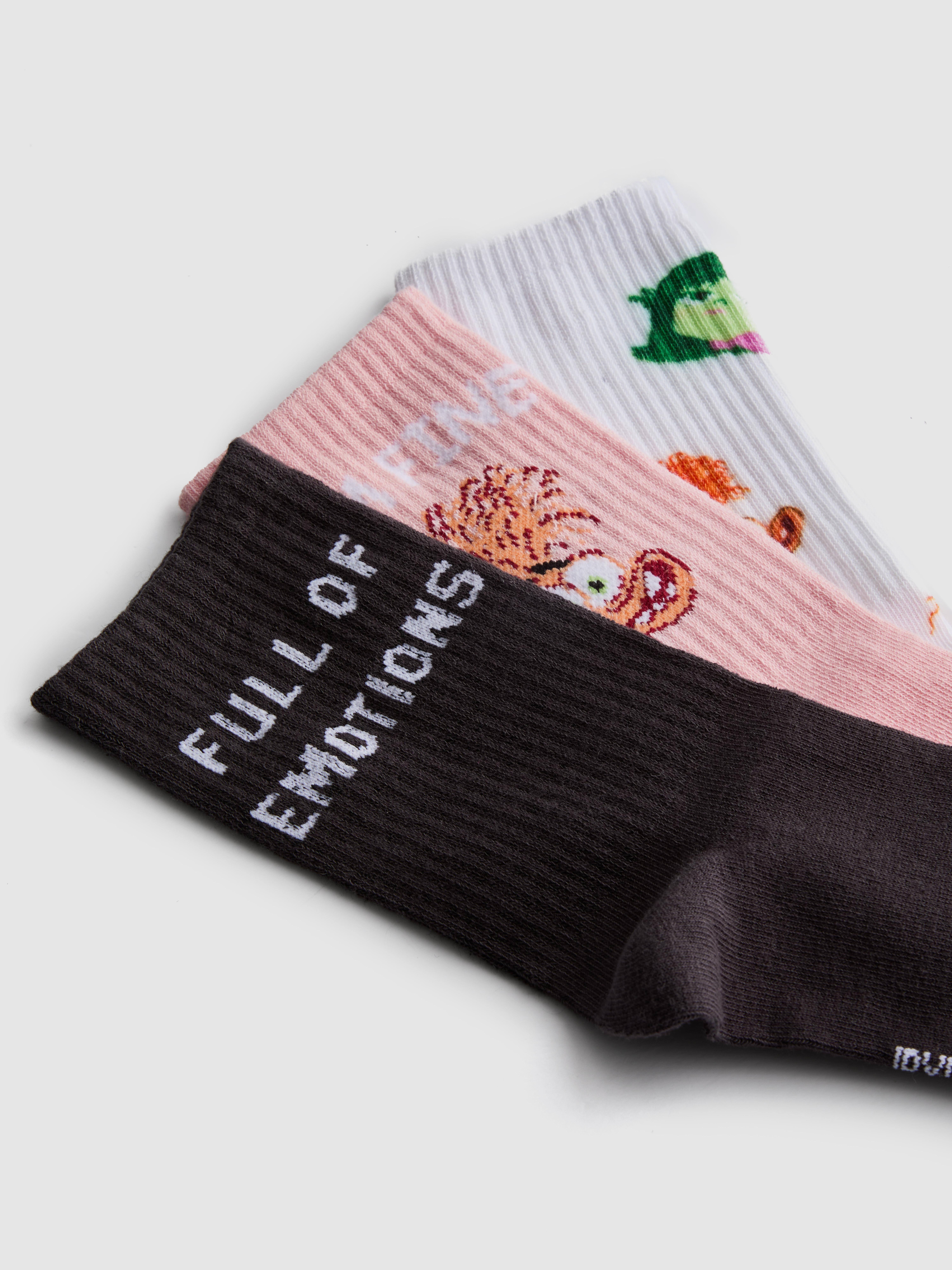 3 páry ponožek Disney Pixar s postavičkami V hlavě 2