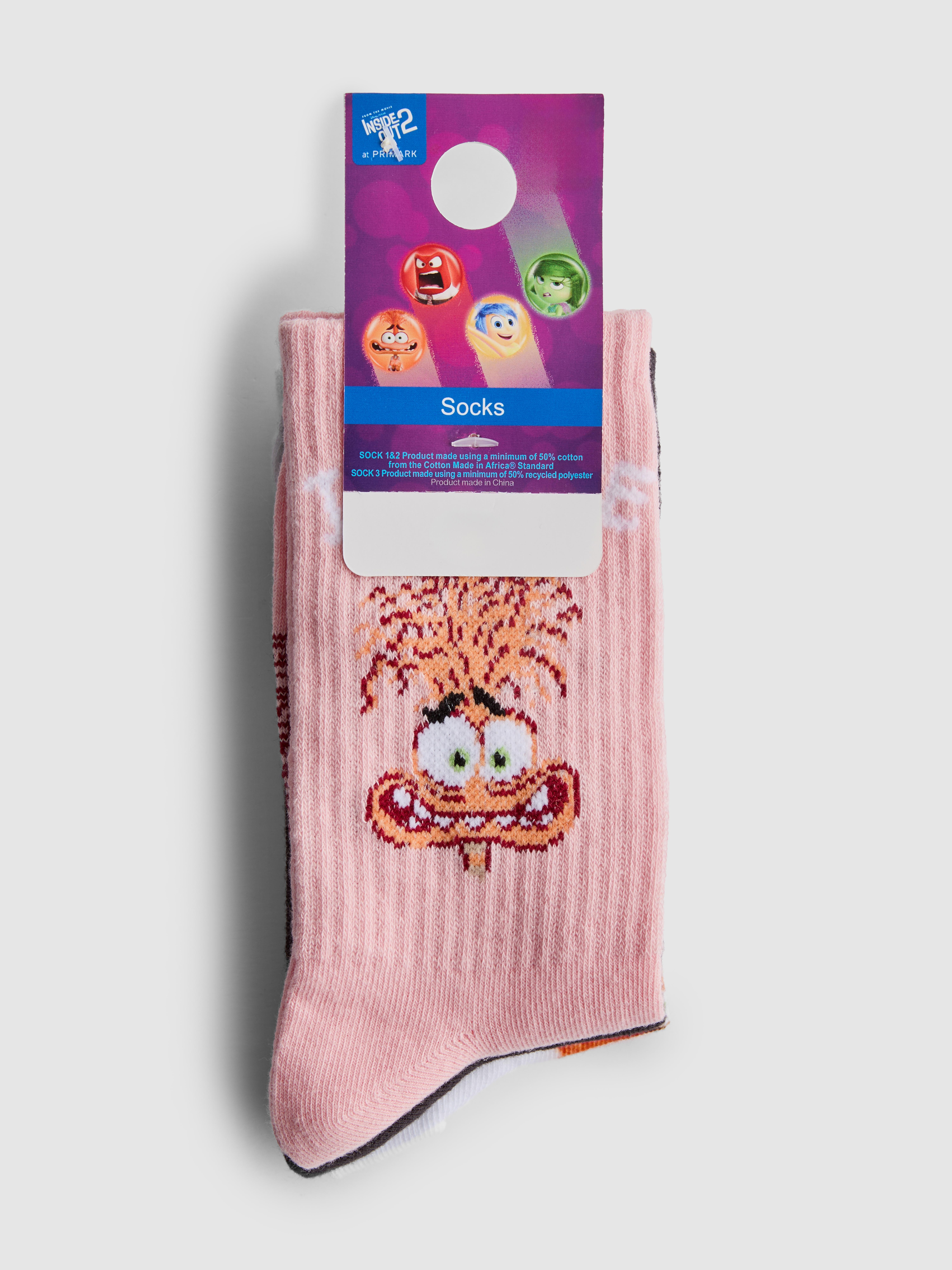 3 páry ponožek Disney Pixar s postavičkami V hlavě 2