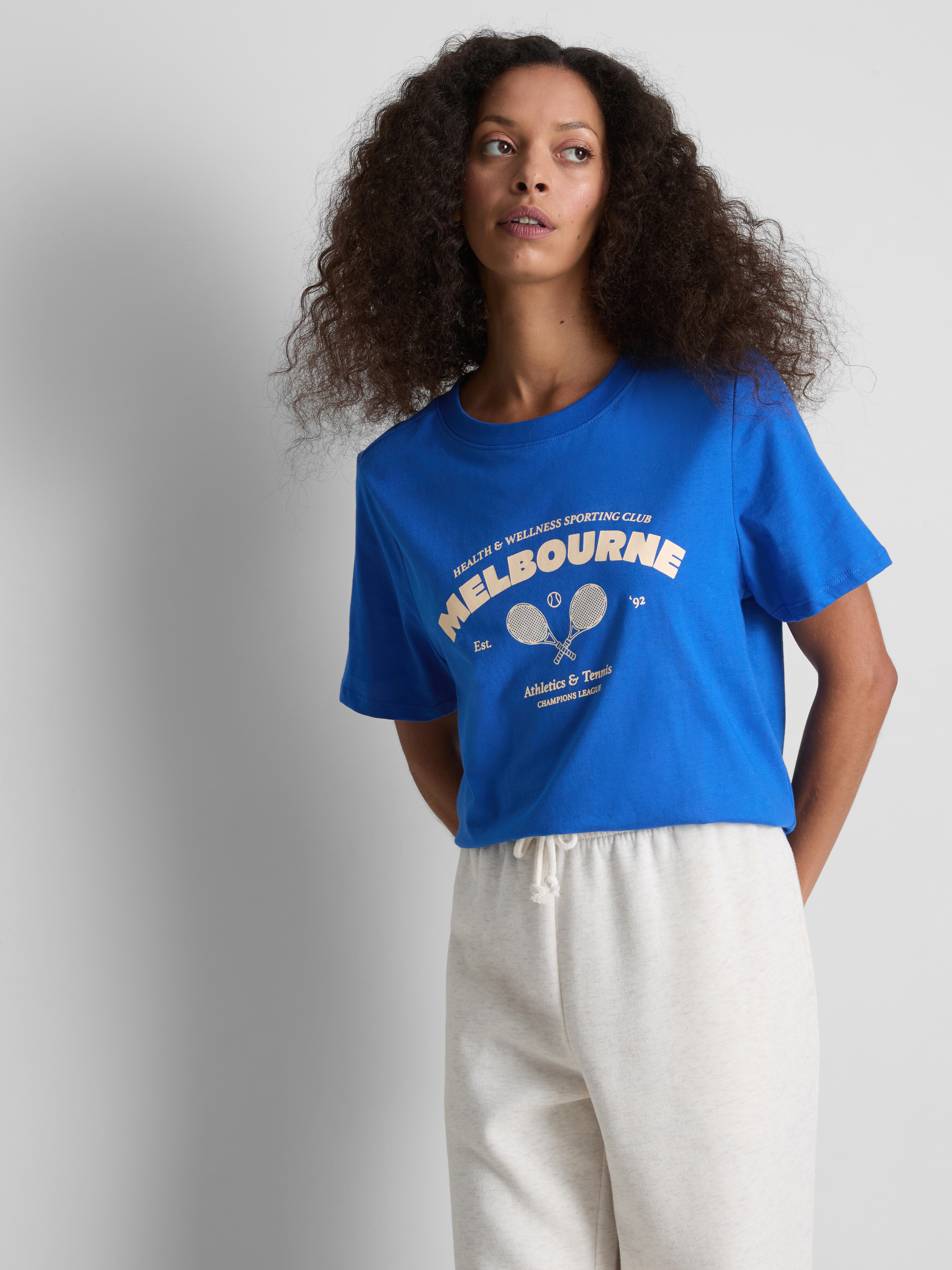 Katoenen T-shirt met korte mouwen en print