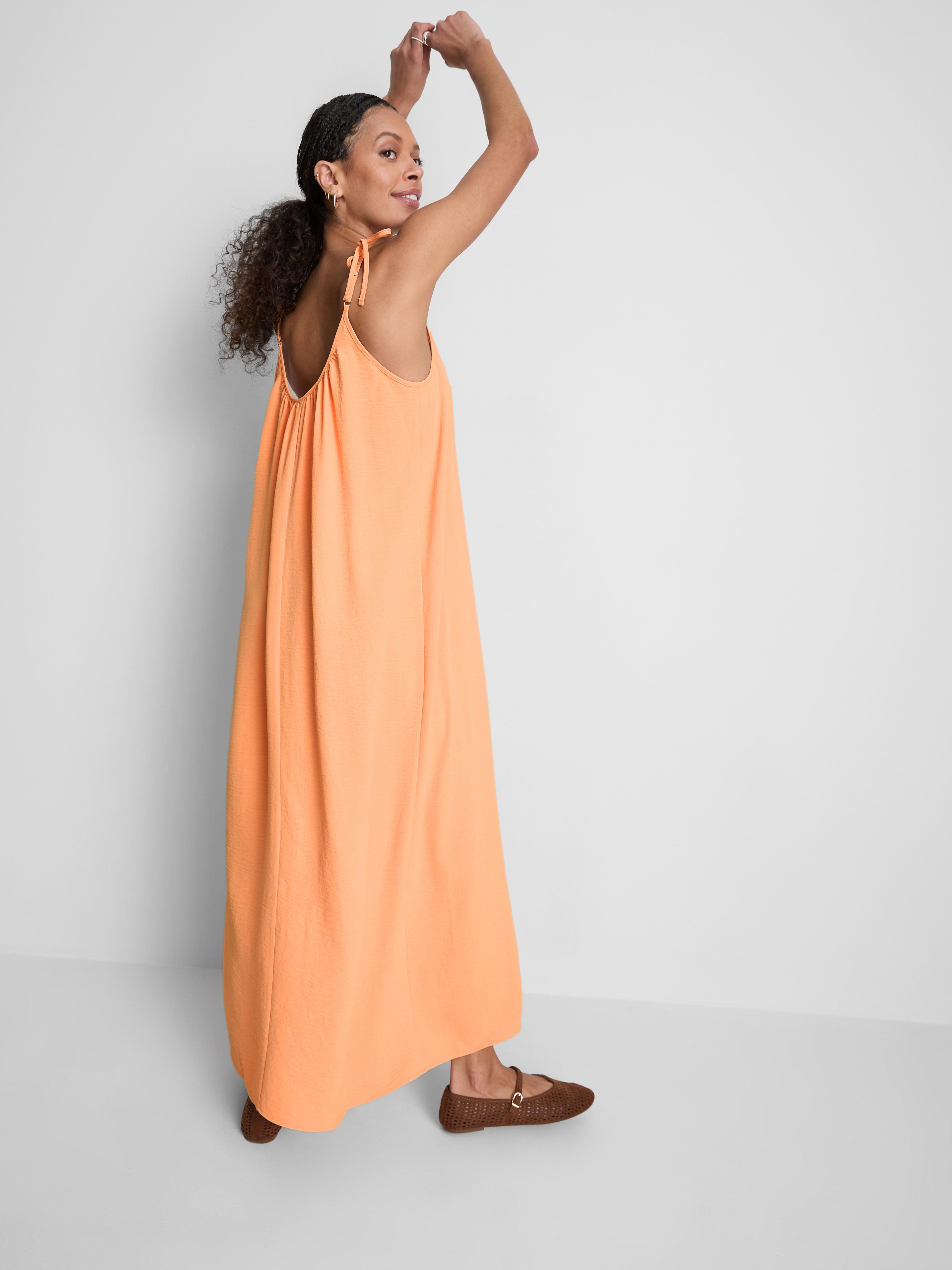 Midi-jurk met bandjes