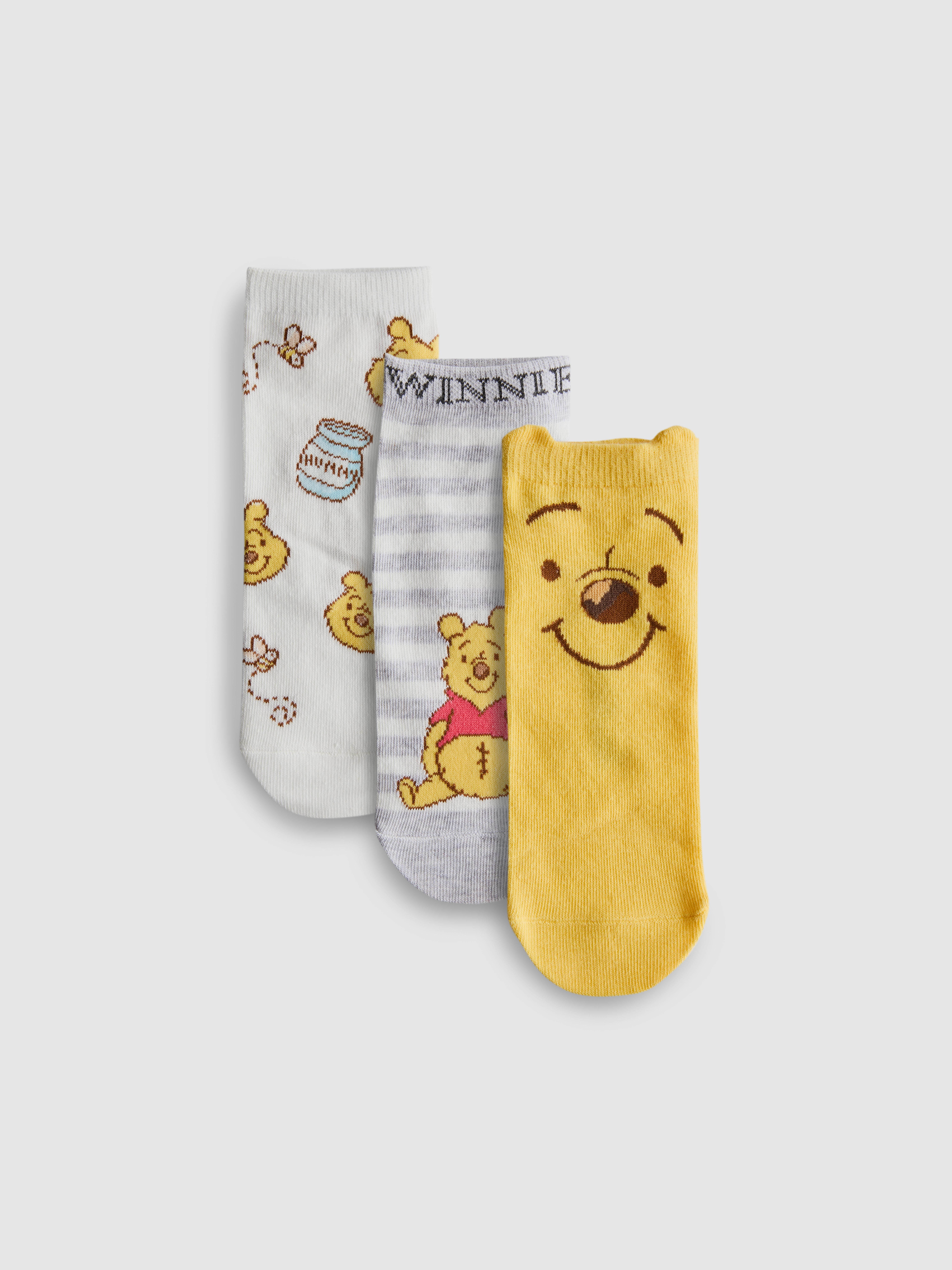 Sneakersokken Disney's Winnie de Poeh, set van 3 paar