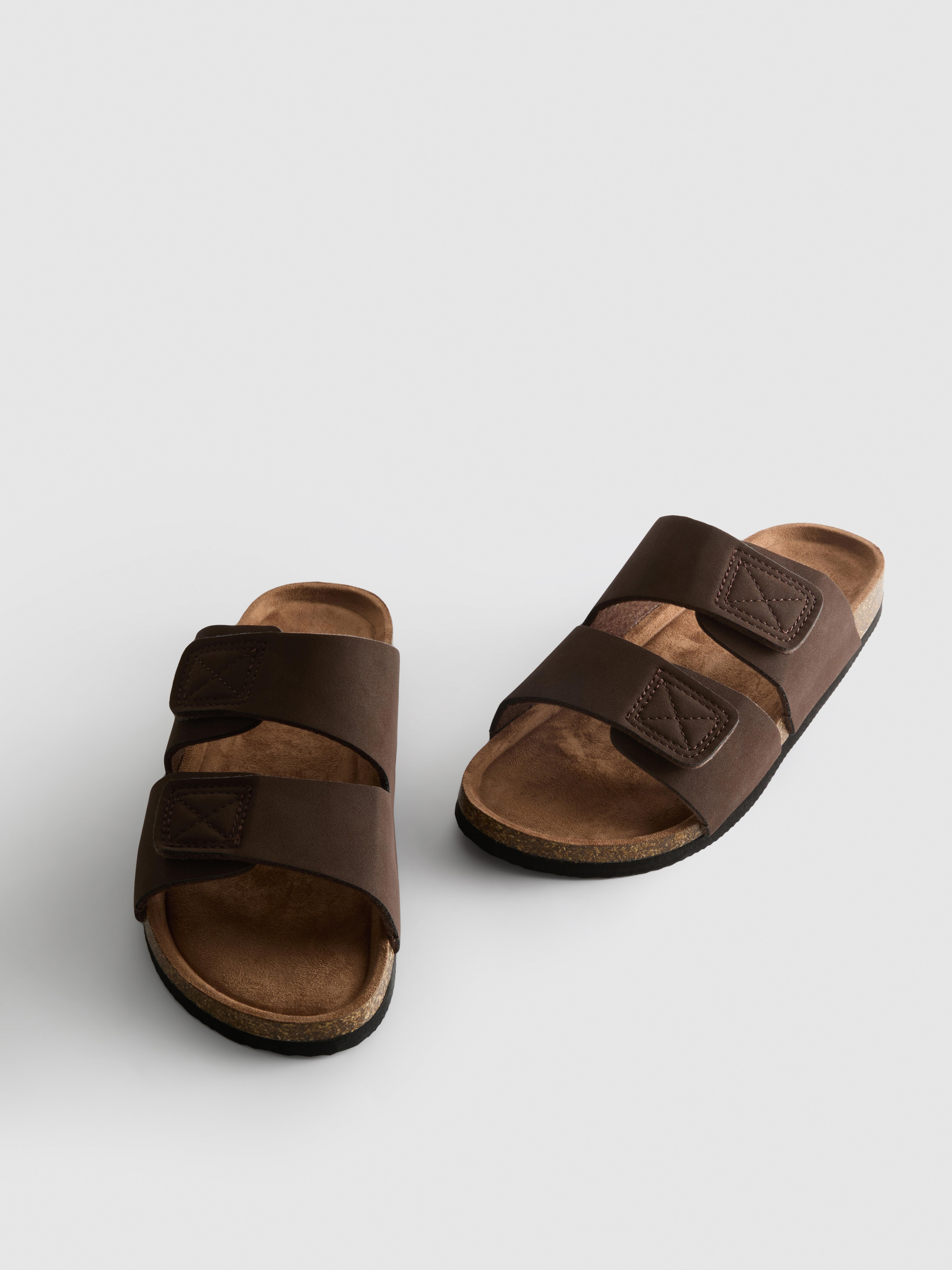 Men's Brown Double Strap Sandals