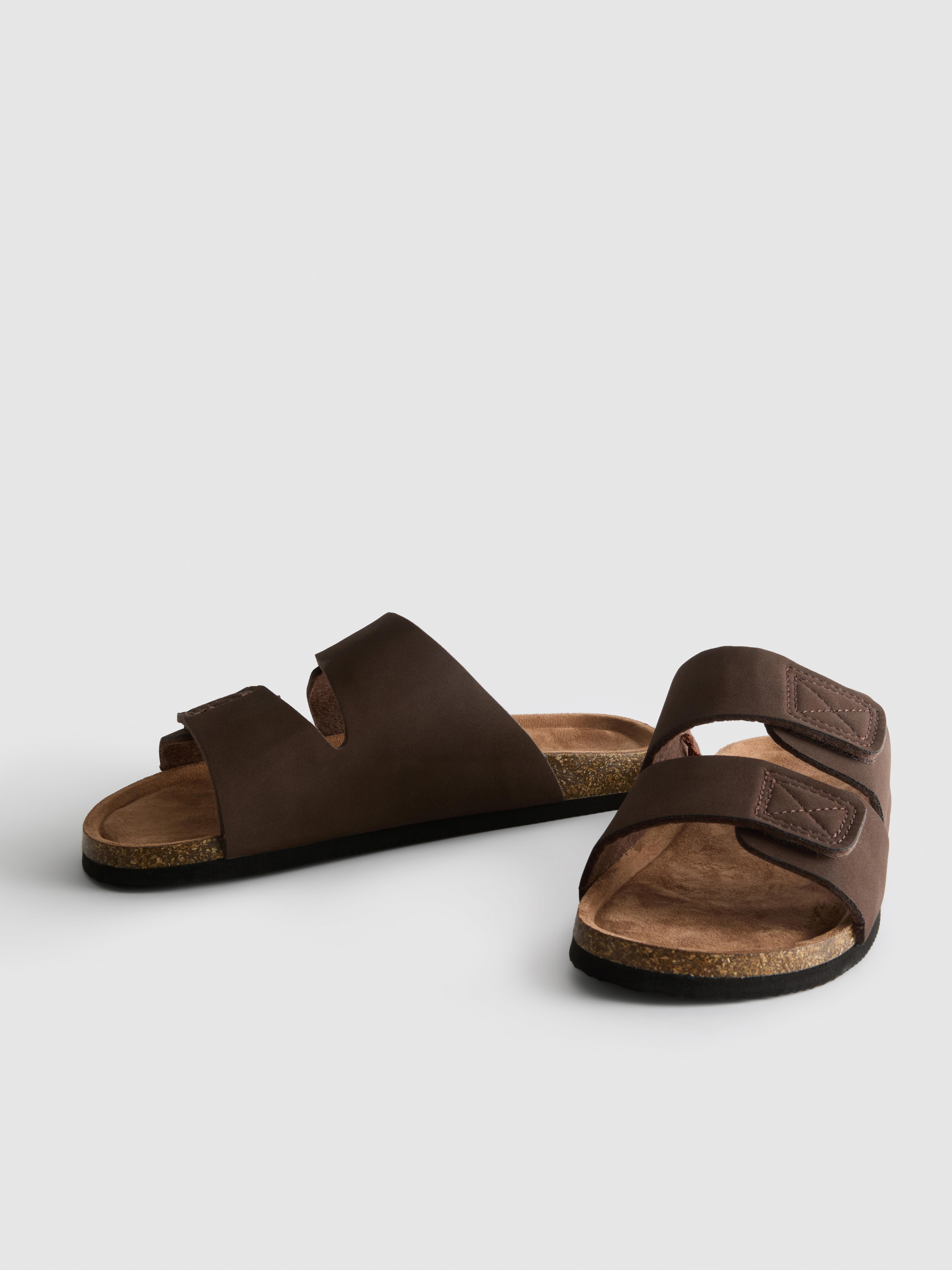 Men's Brown Double Strap Sandals