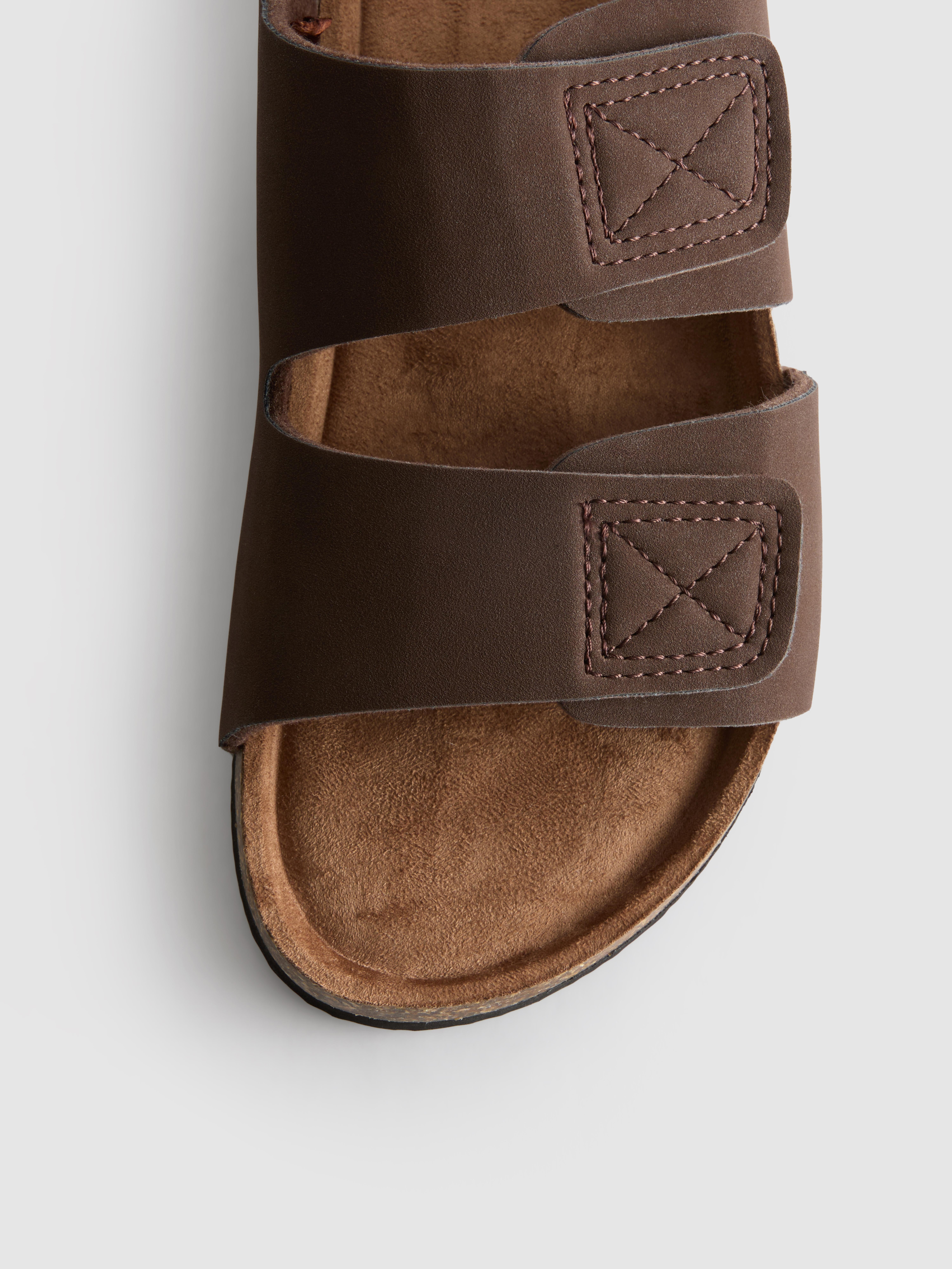 Men's Brown Double Strap Sandals
