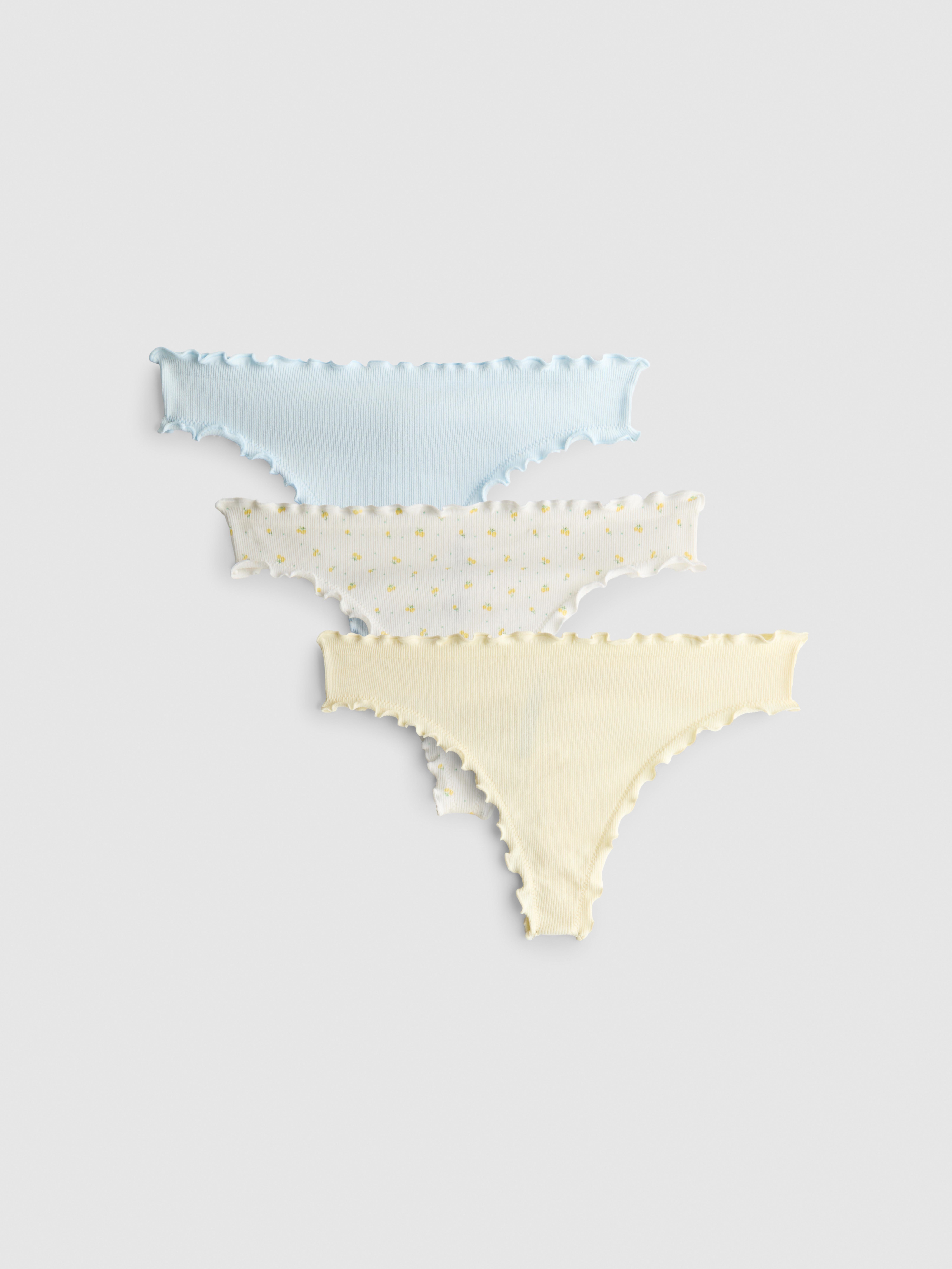 Nahtlose Tangas mit Rüschen, 3er-Pack