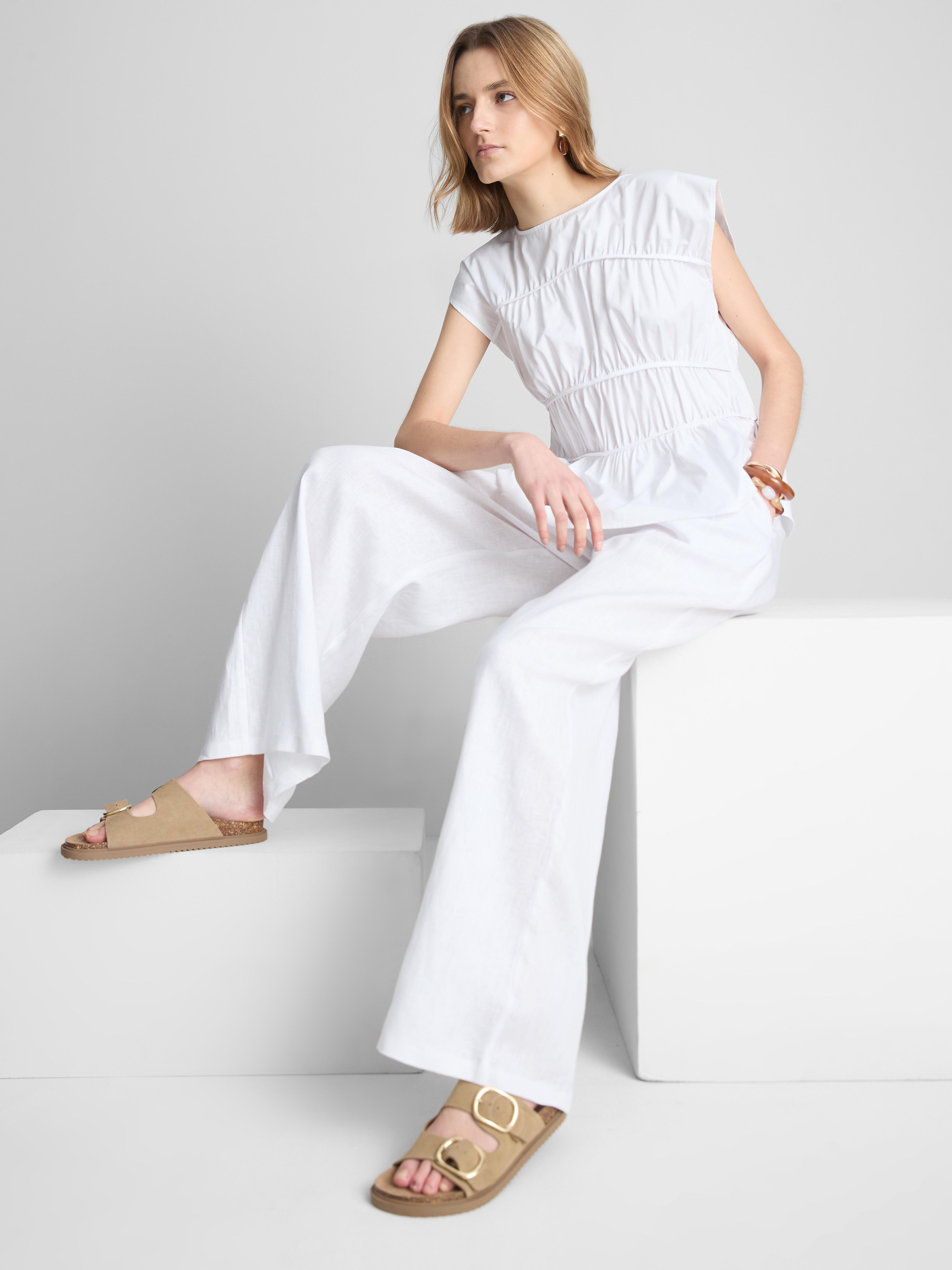 The Edit Cotton Shirred Top