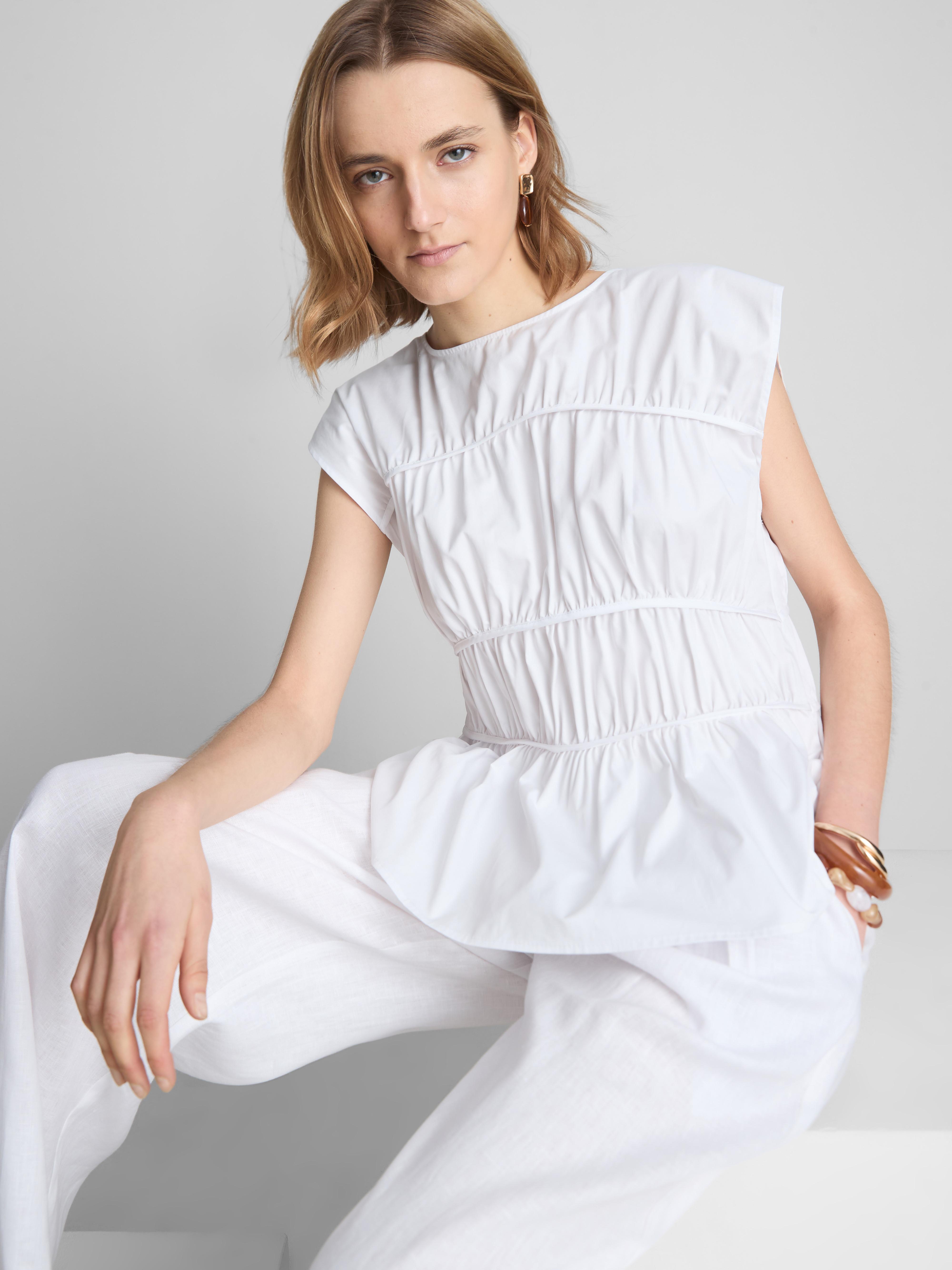 The Edit Cotton Shirred Top