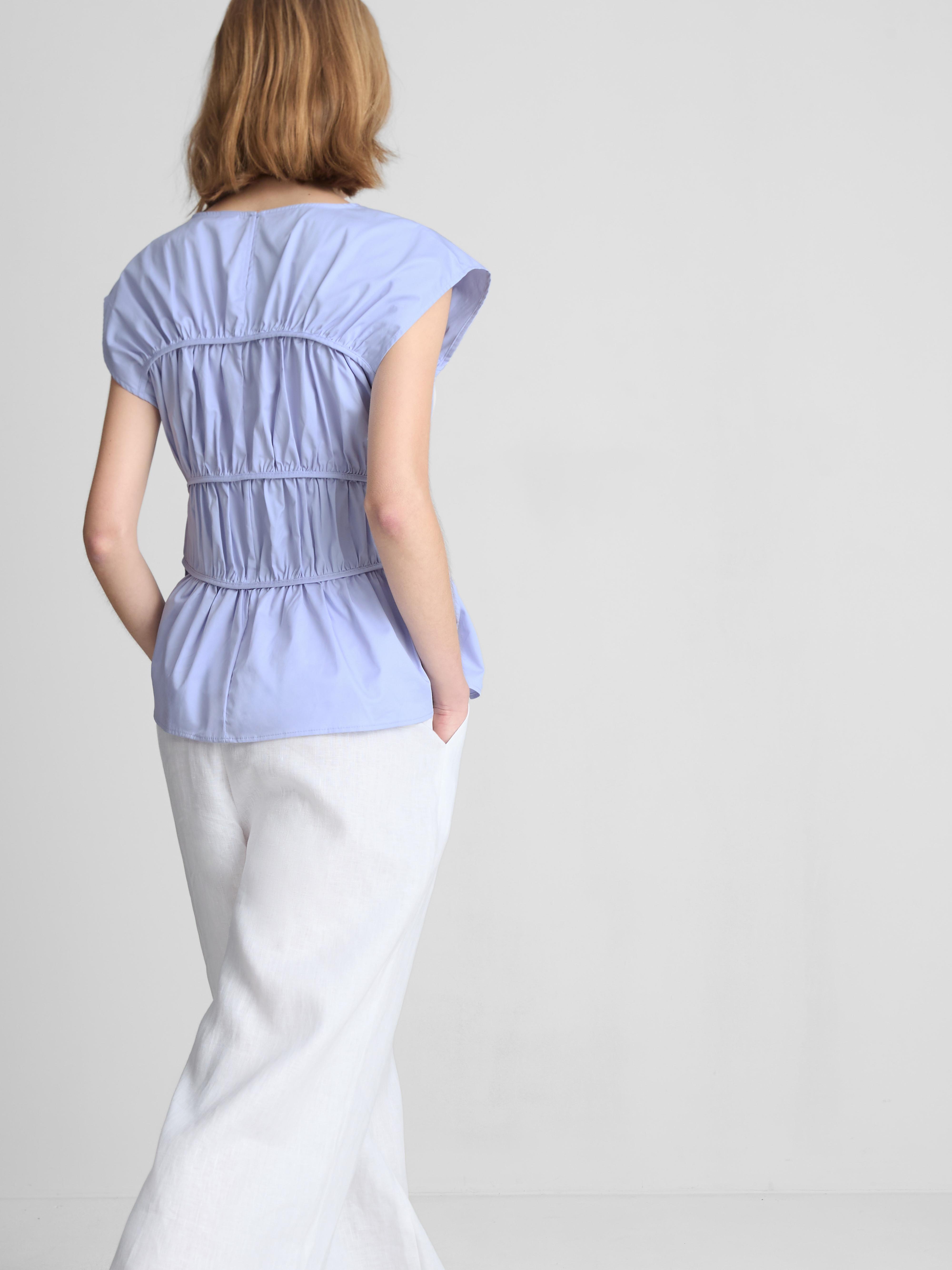 The Edit Cotton Shirred Top