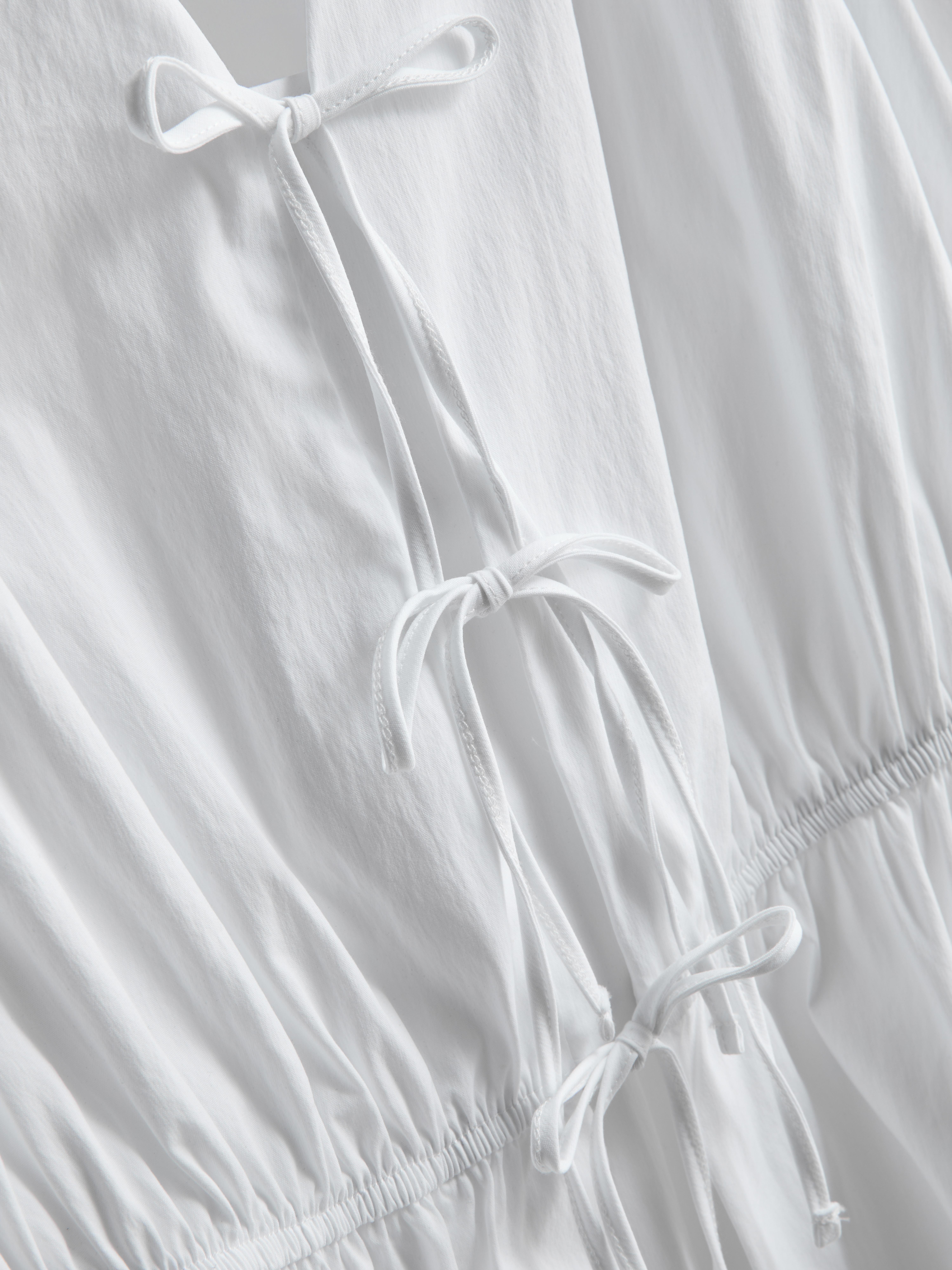 The Edit Tie Front Cotton-Blend Blouse