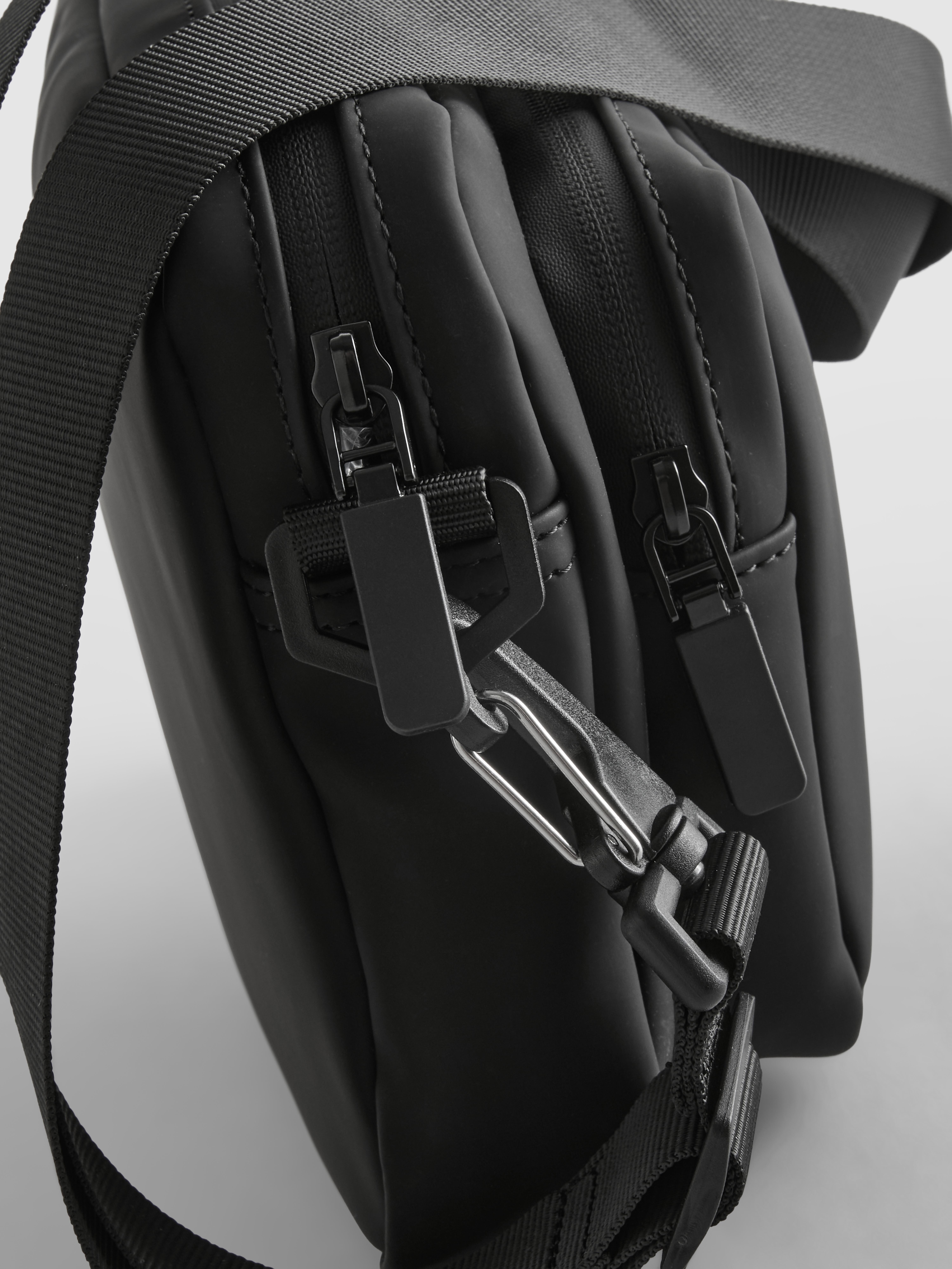 Men's Black Zip-Up Crossbody Purse