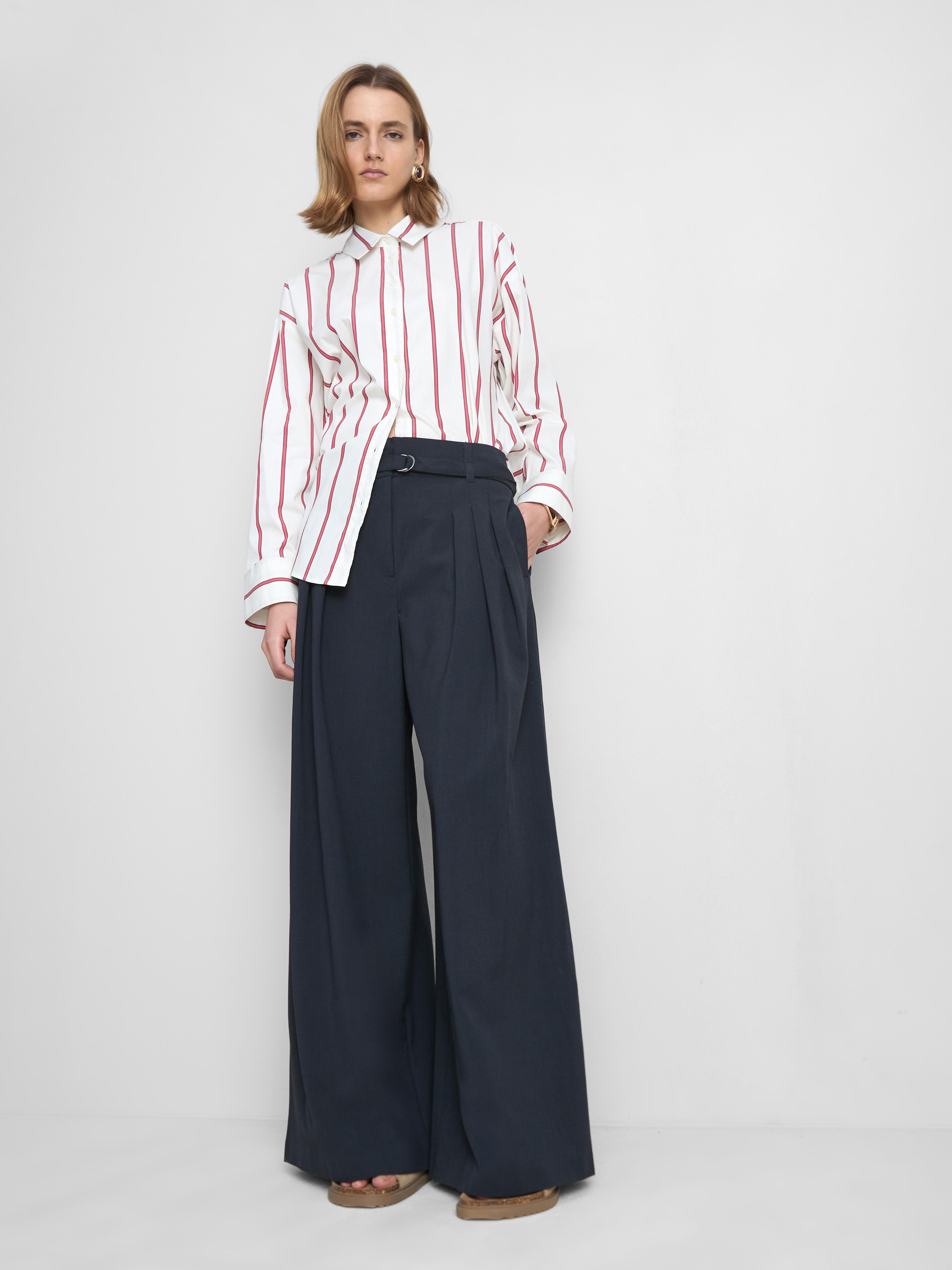 The Edit Wide Leg Pleated Pants