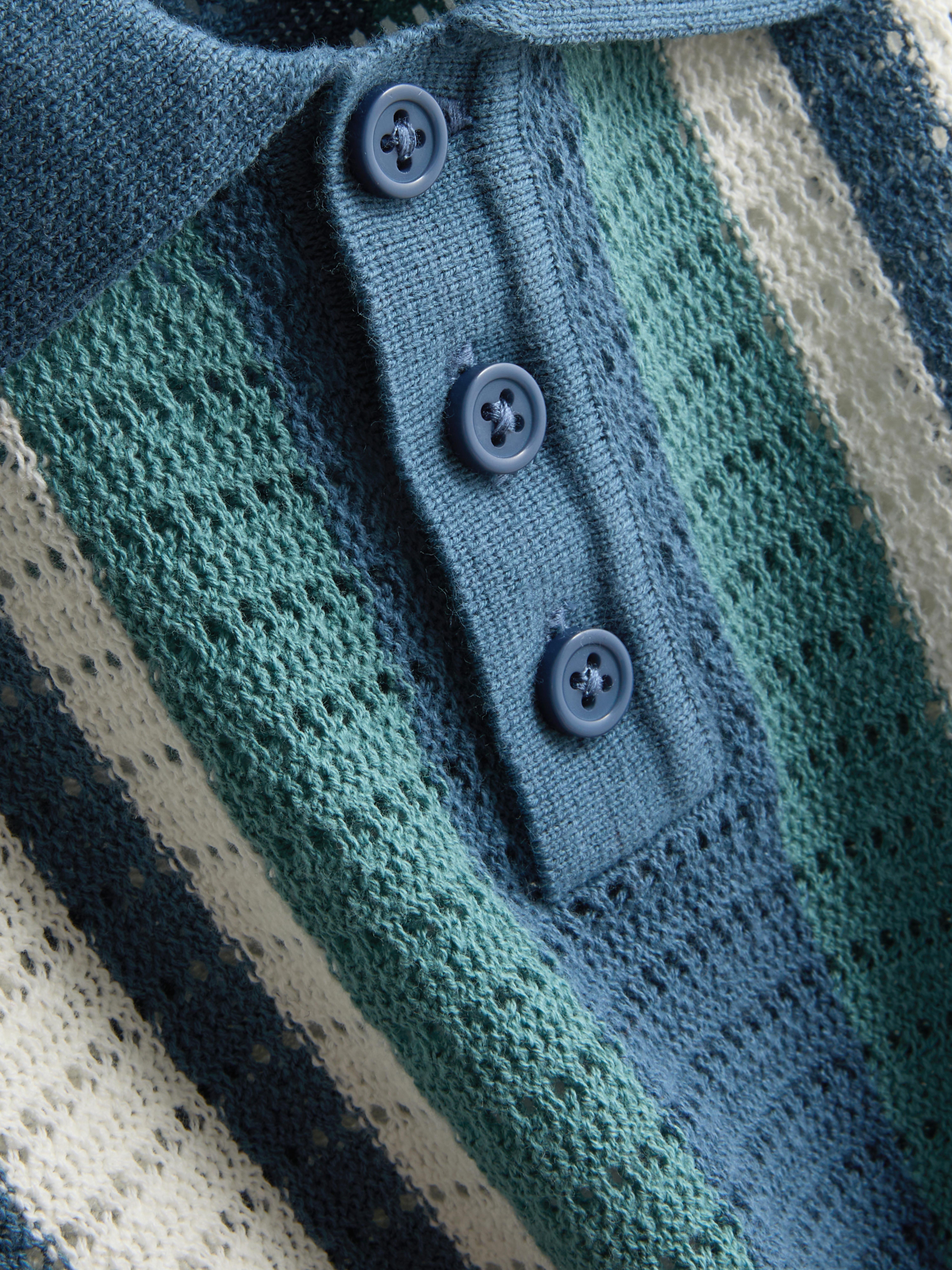 1.5-8yrs | Stripe Knit Polo Shirt and Shorts Set