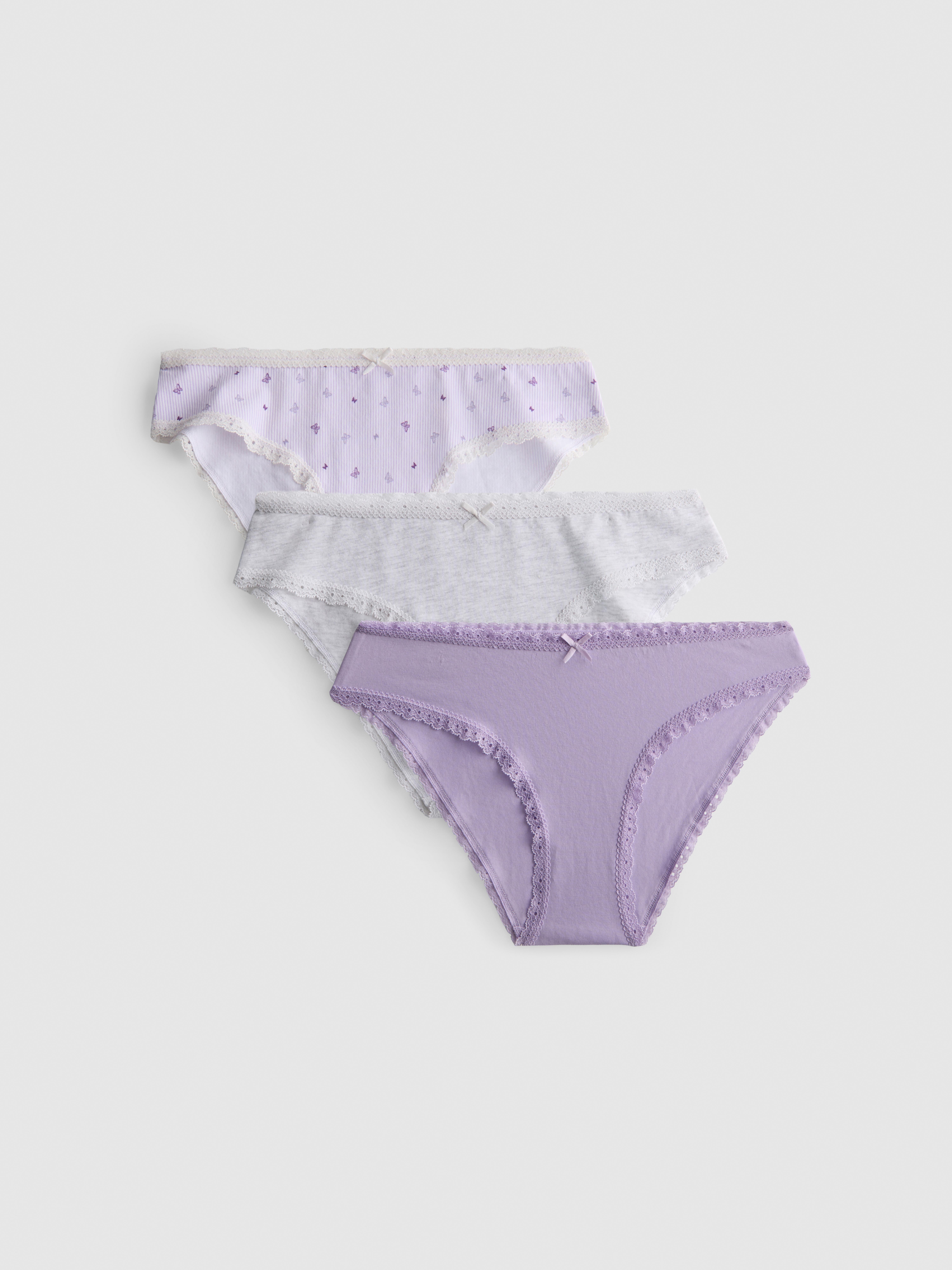 Lot de 3 mini culottes en coton majoritaire Lilas