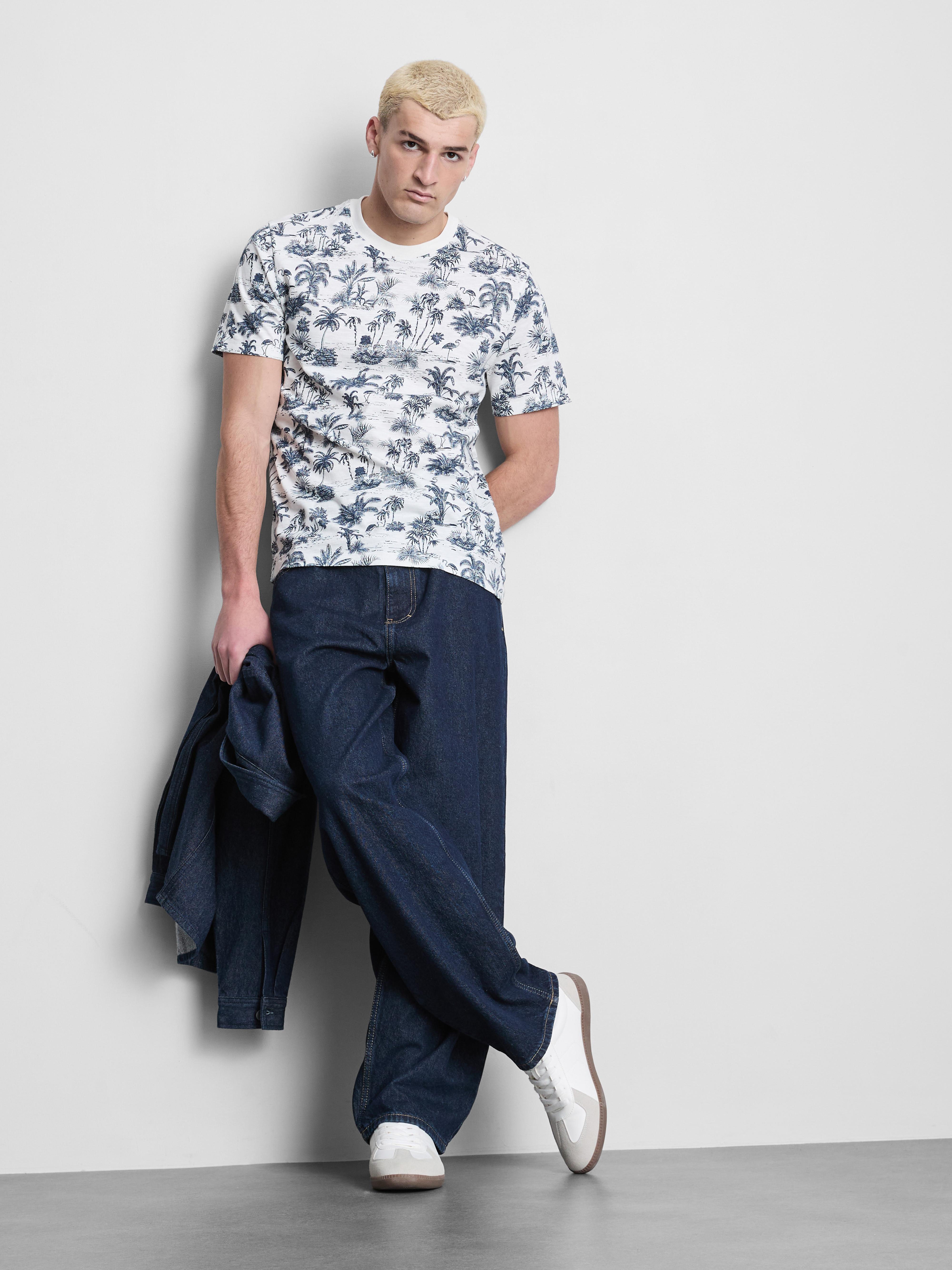 Print Short Sleeve Shirt White