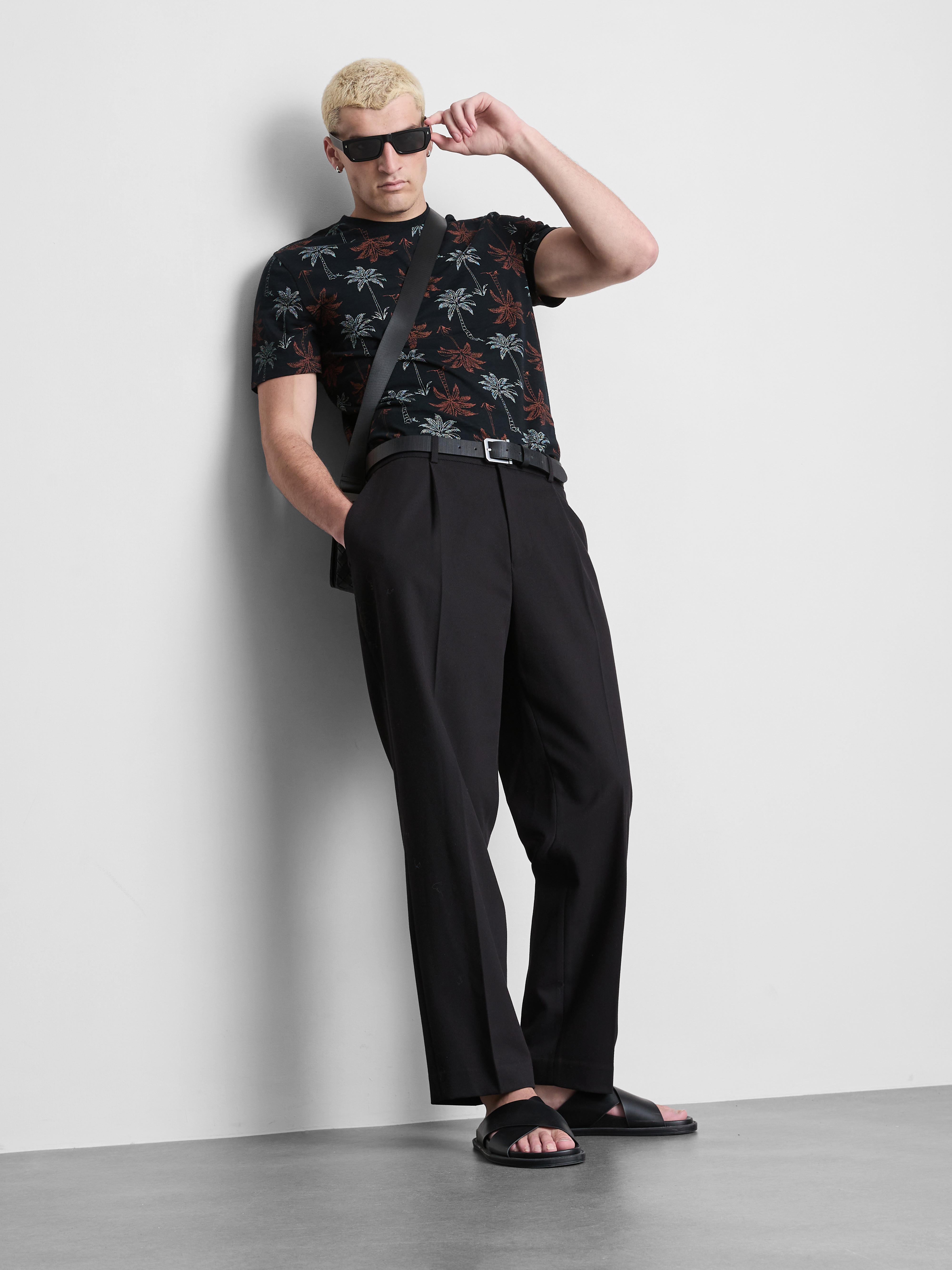 Print Short Sleeve Shirt Black