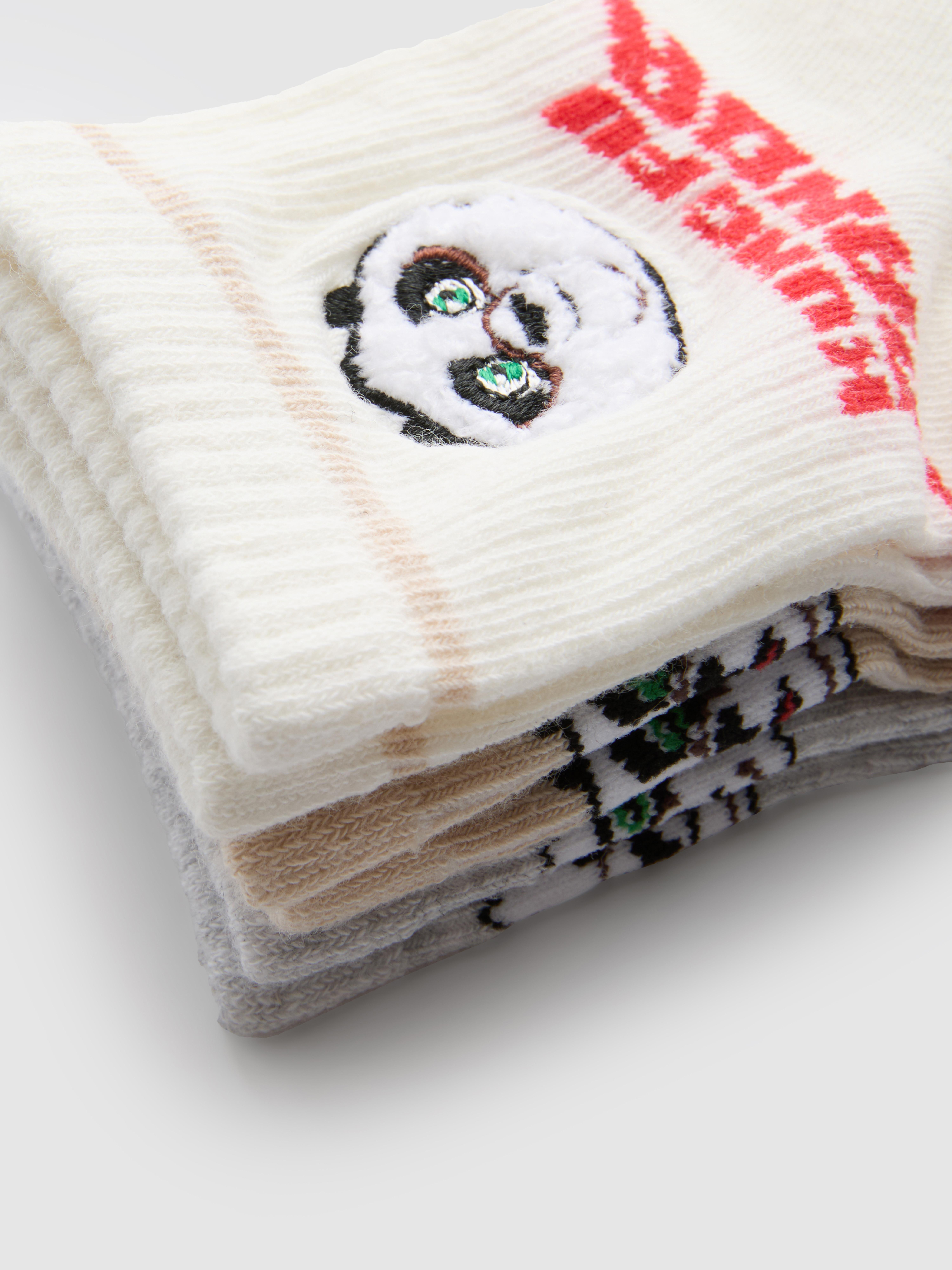 3pk Kung Fu Panda Quarter Crew Socks