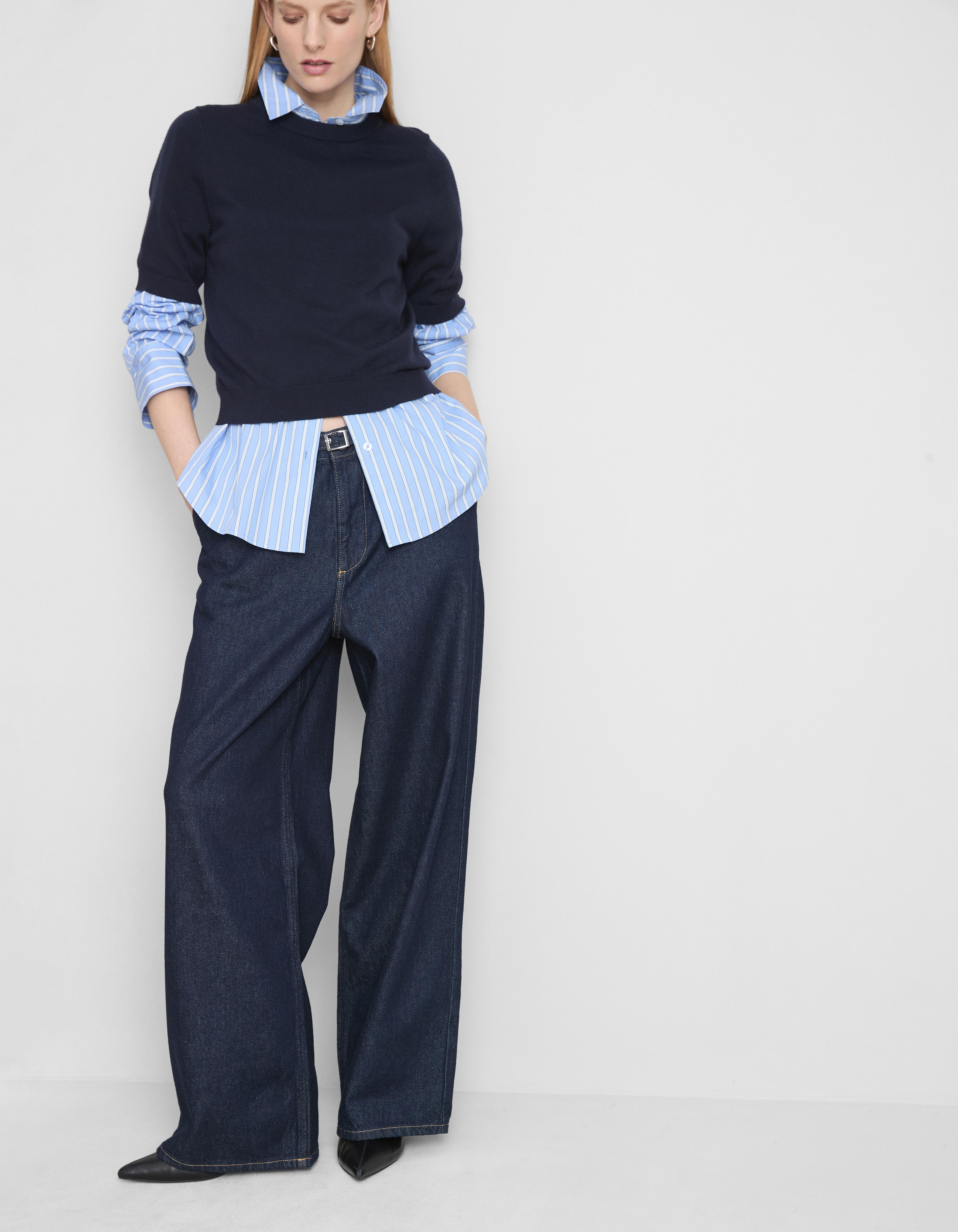 Jean large à ceinture en denim The Edit