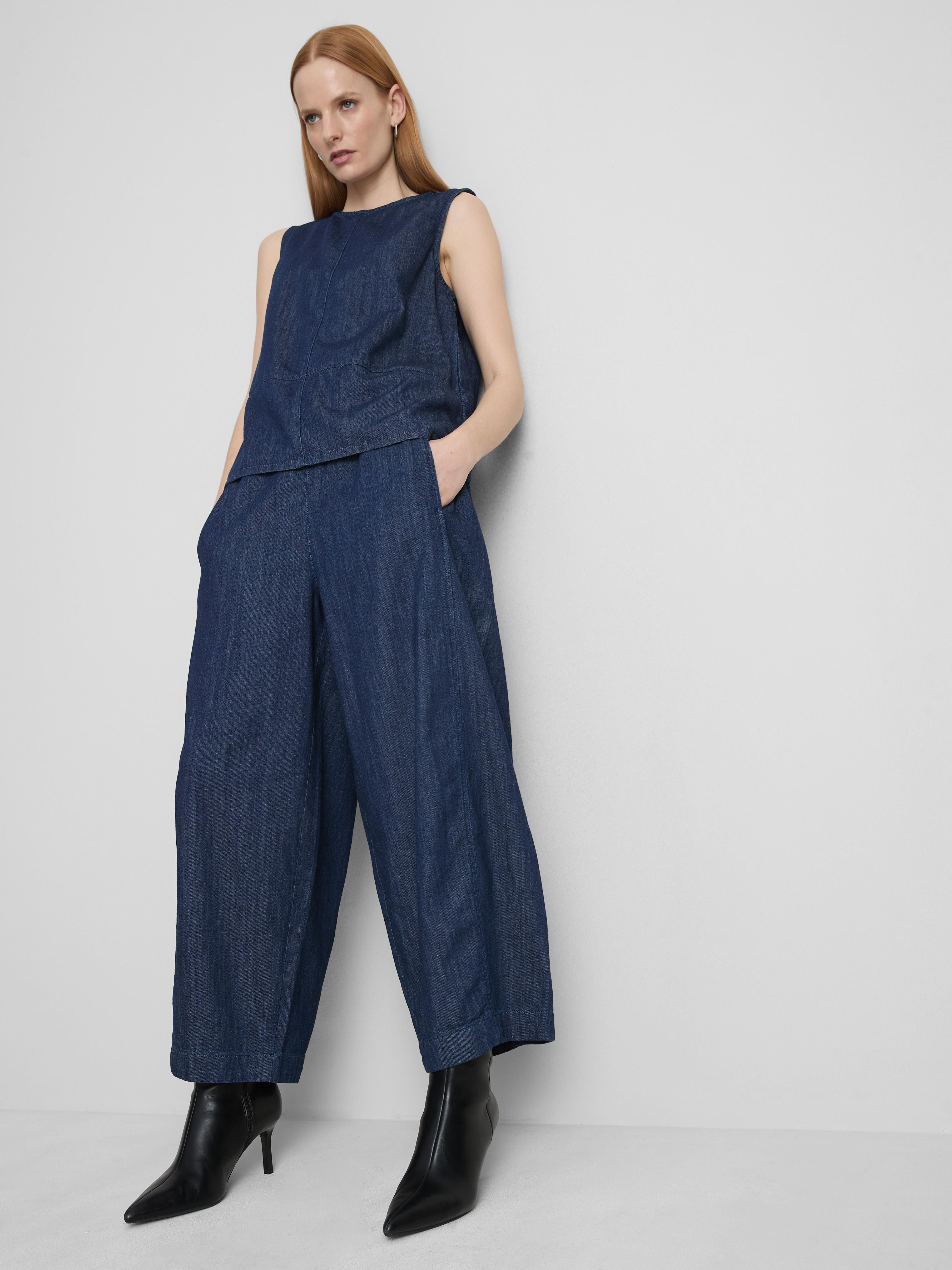 The Edit Denim Wide-Leg Pull-On Jeans