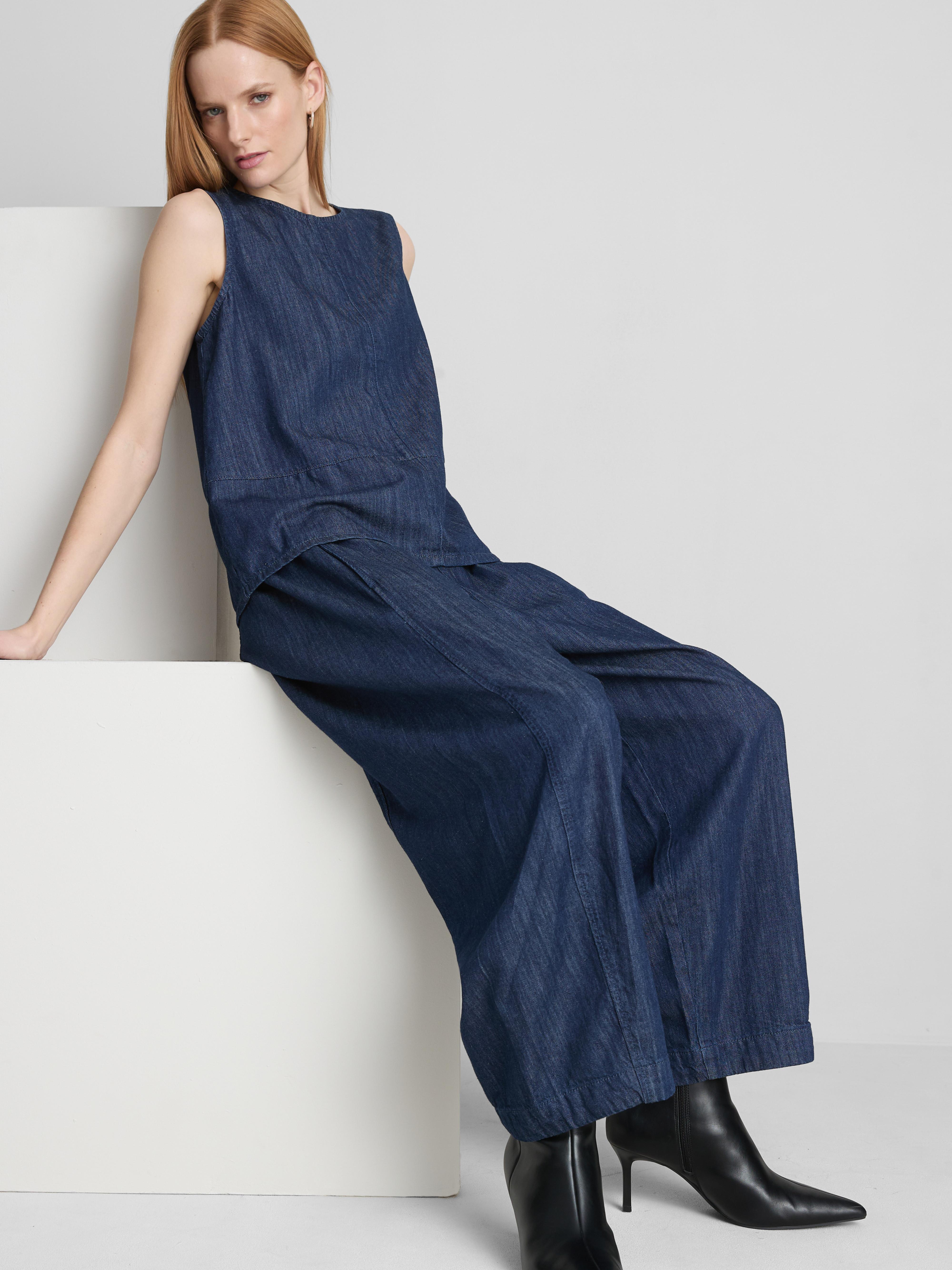 The Edit Denim Wide-Leg Pull-On Jeans