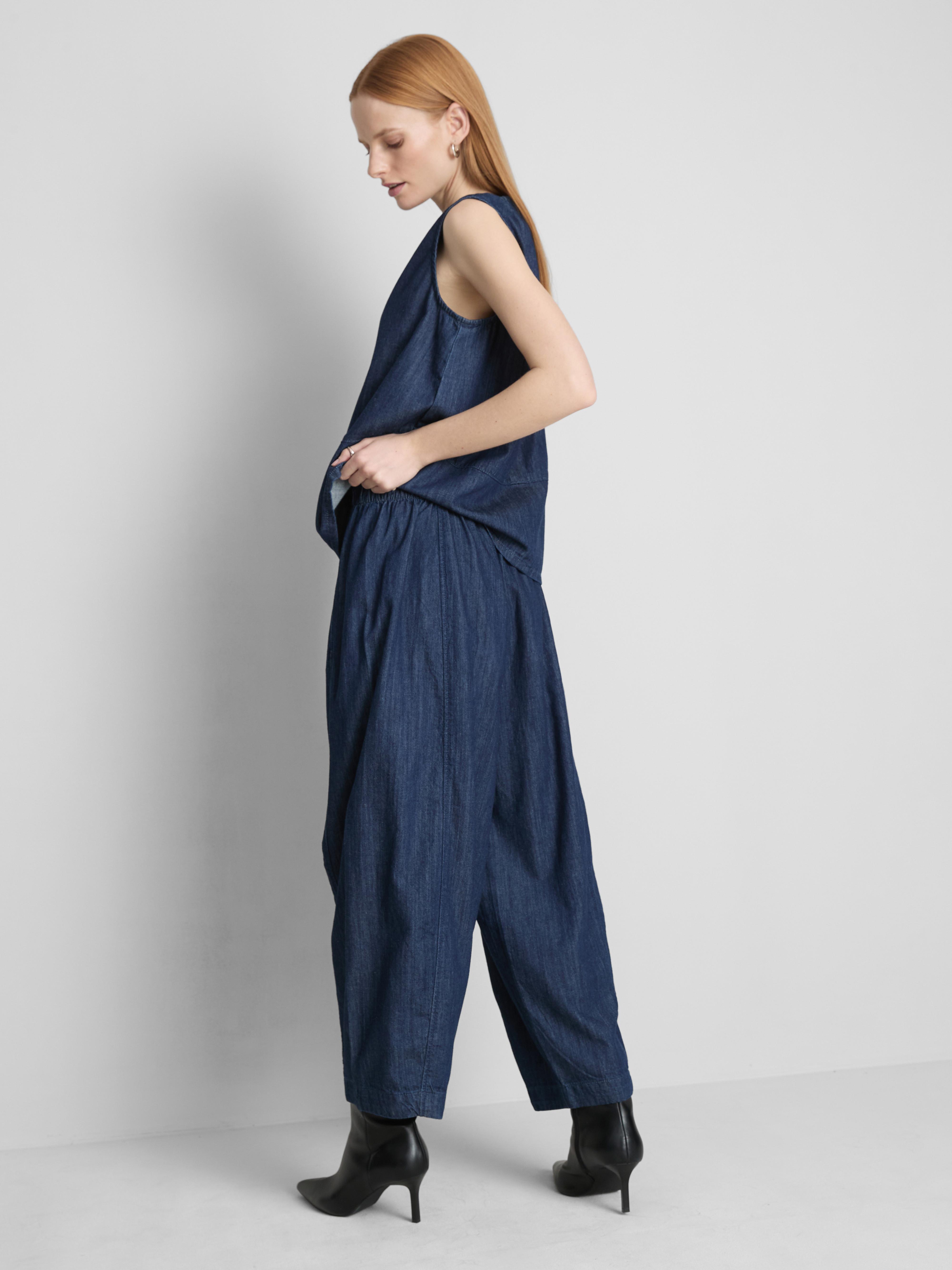 The Edit Denim Wide-Leg Pull-On Jeans