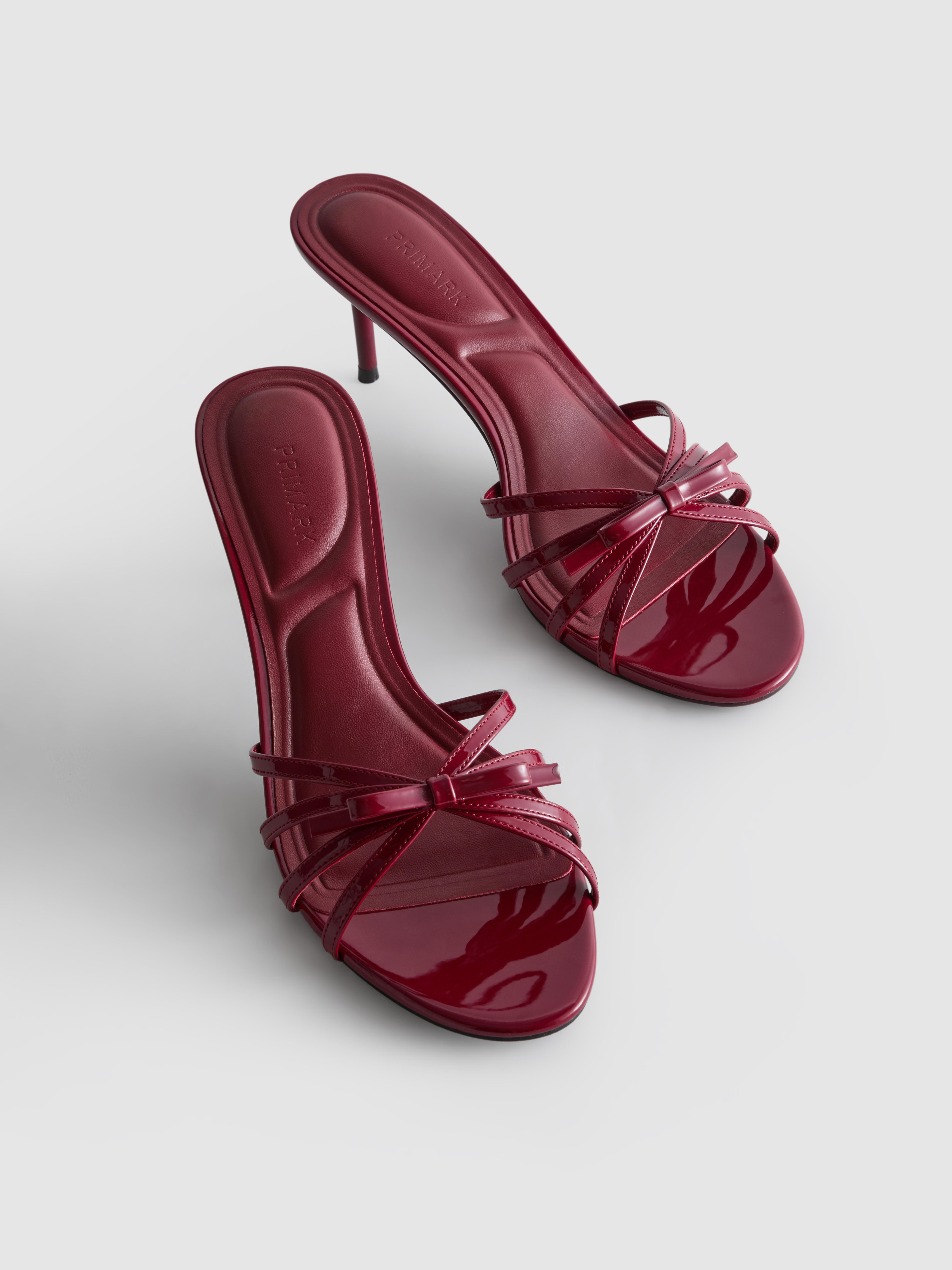 Strappy Bow-Detail Mule Heels