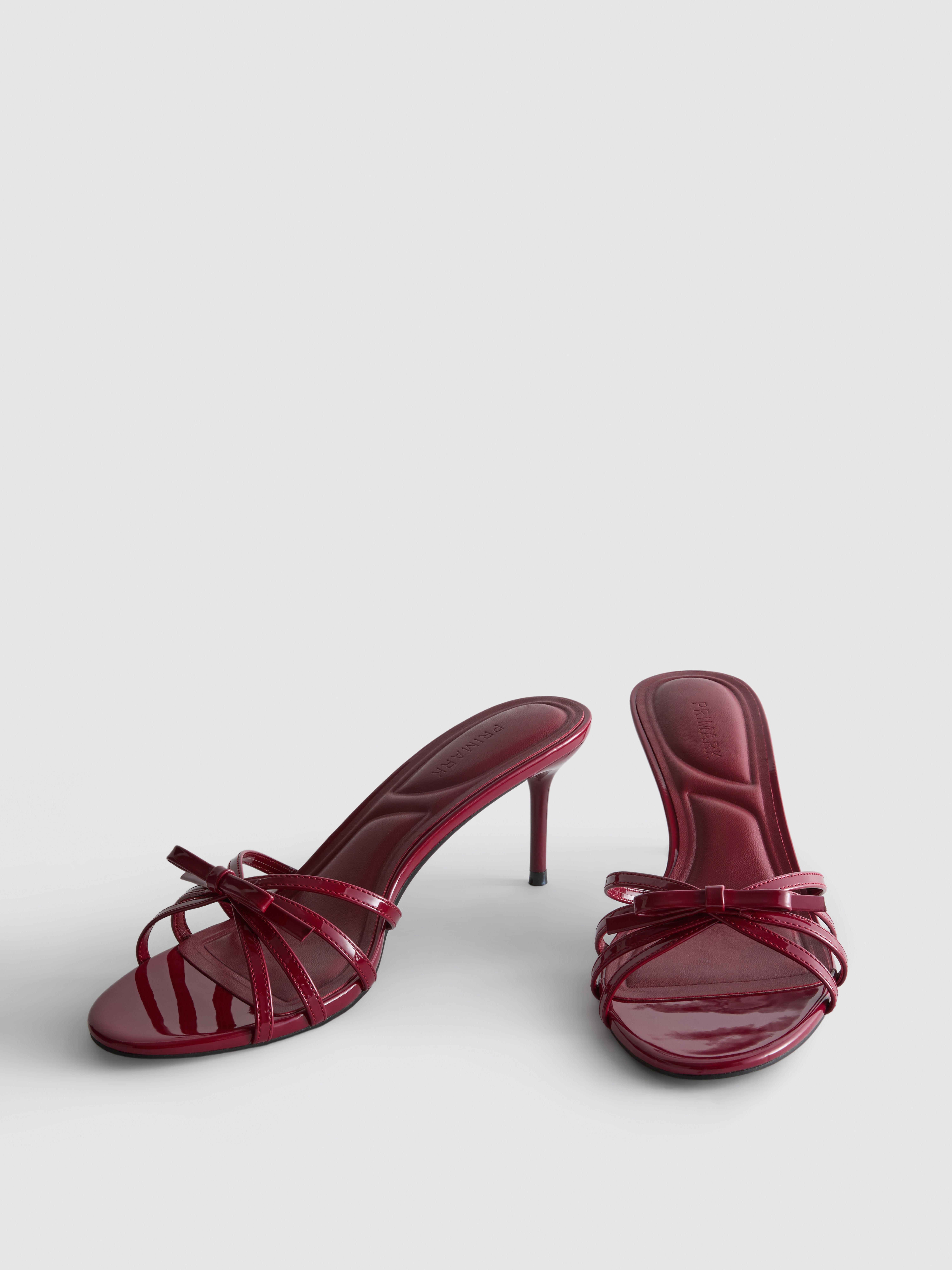 Strappy Bow-Detail Mule Heels