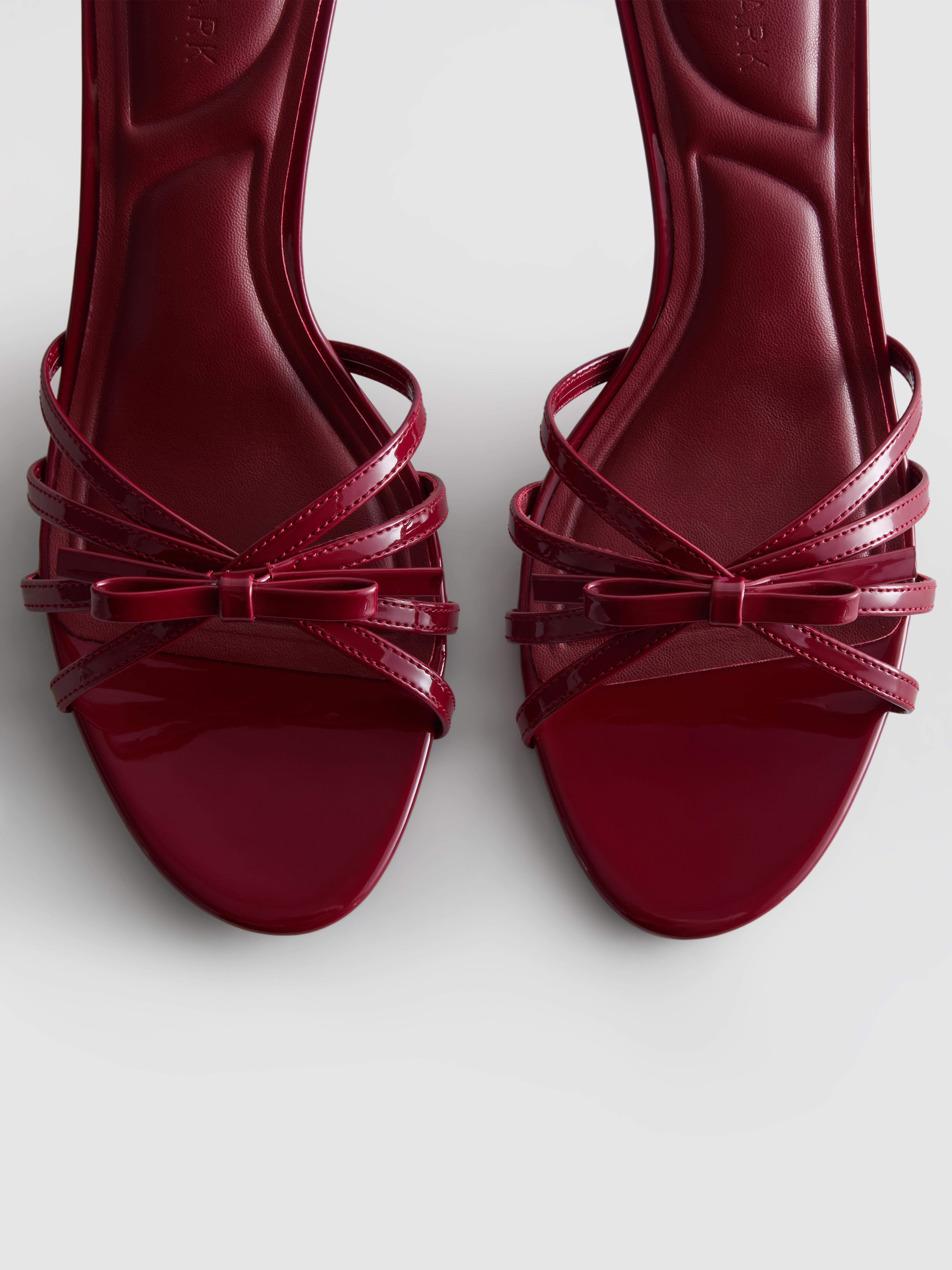 Strappy Bow-Detail Mule Heels